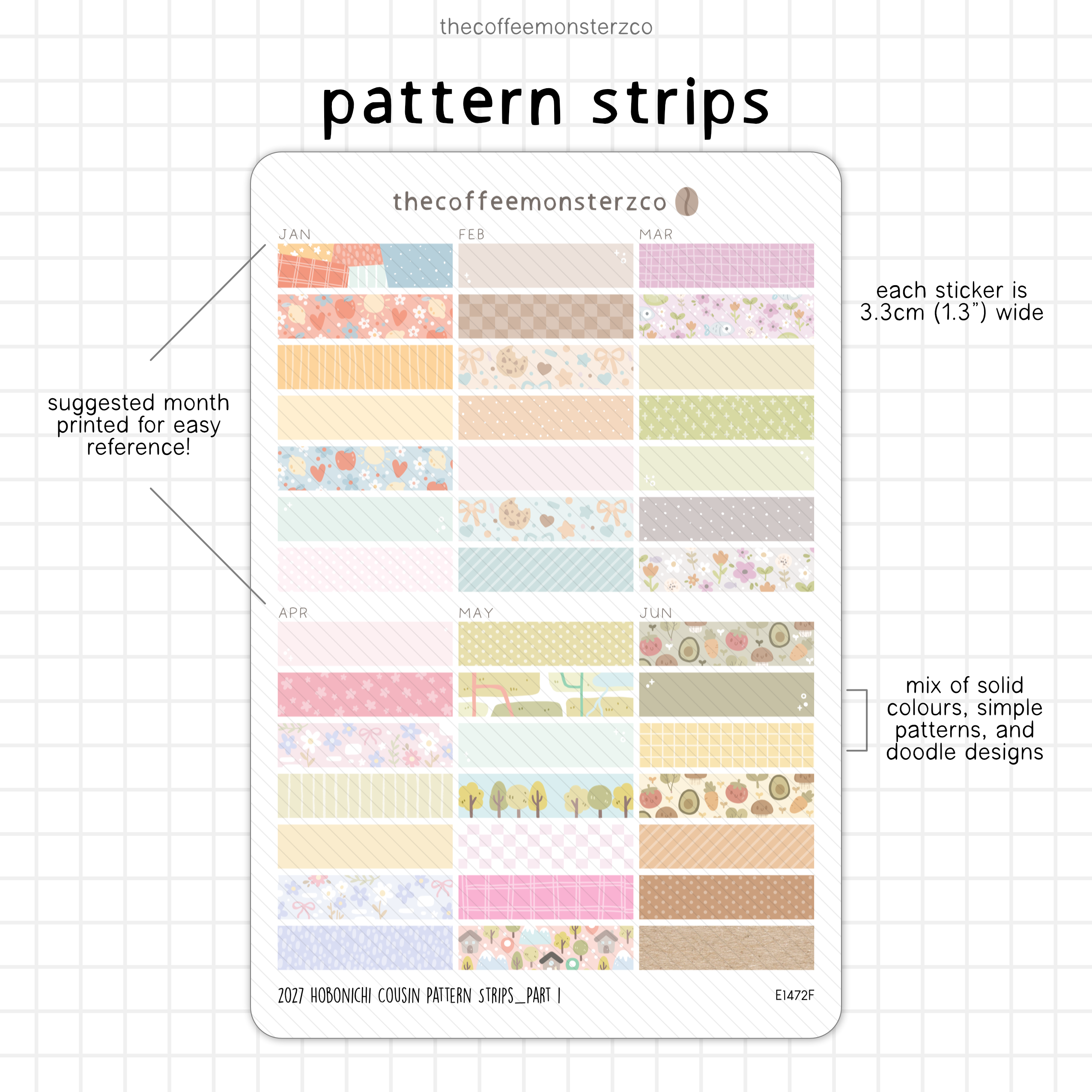 2027 Hobonichi Cousin Pattern Strips