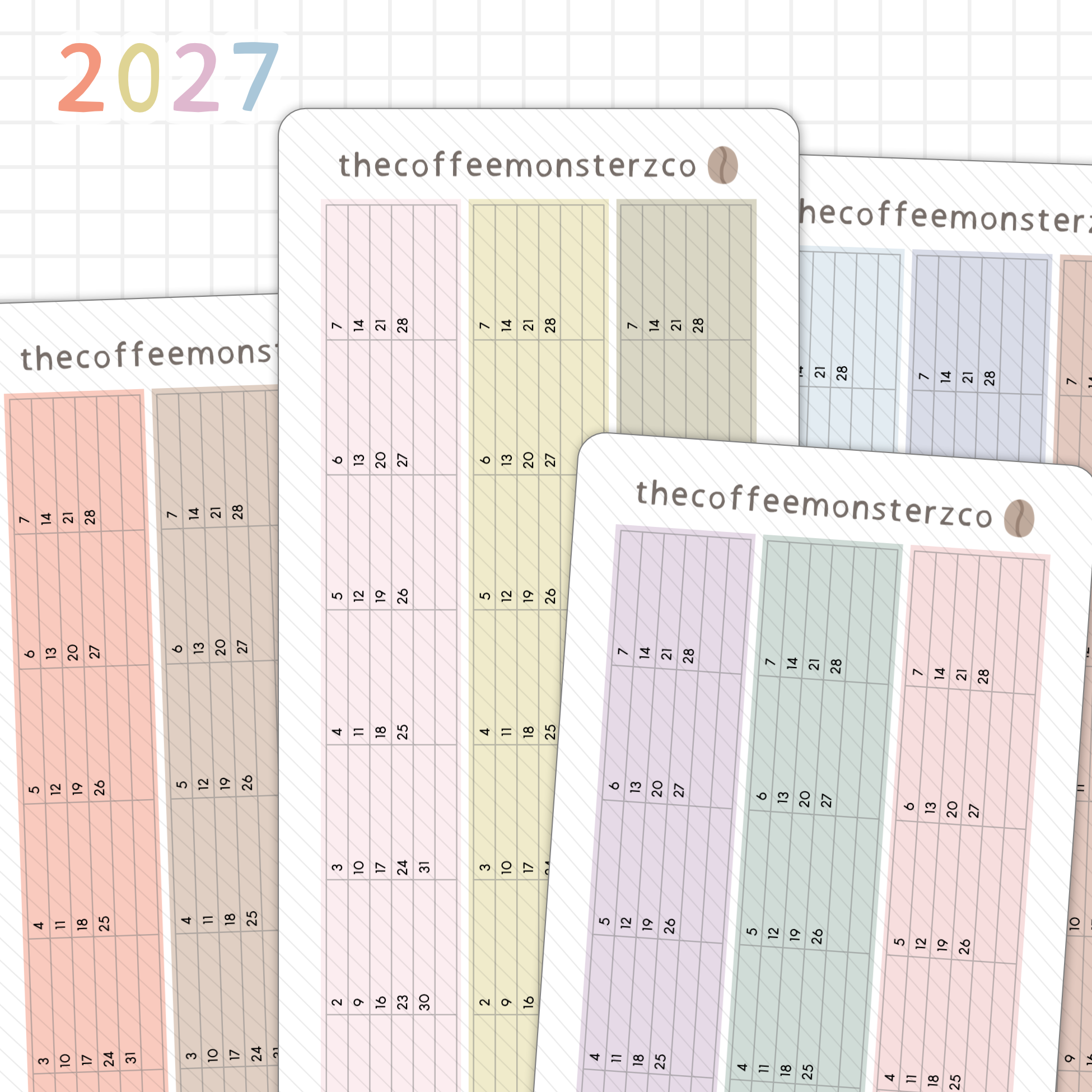 2027 Hobonichi Weeks Monthly Date Covers