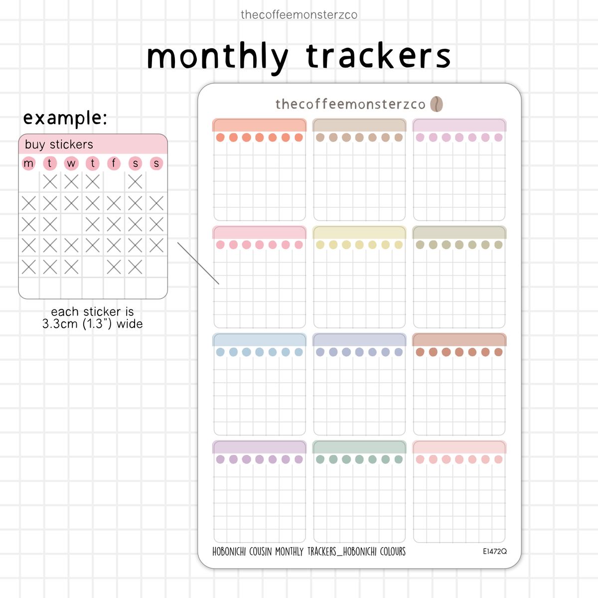 Hobonichi Cousin Monthly Trackers