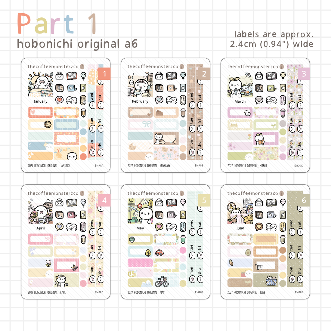 2027 Hobonichi Original A6 Monthly Kits – TheCoffeeMonsterzCo
