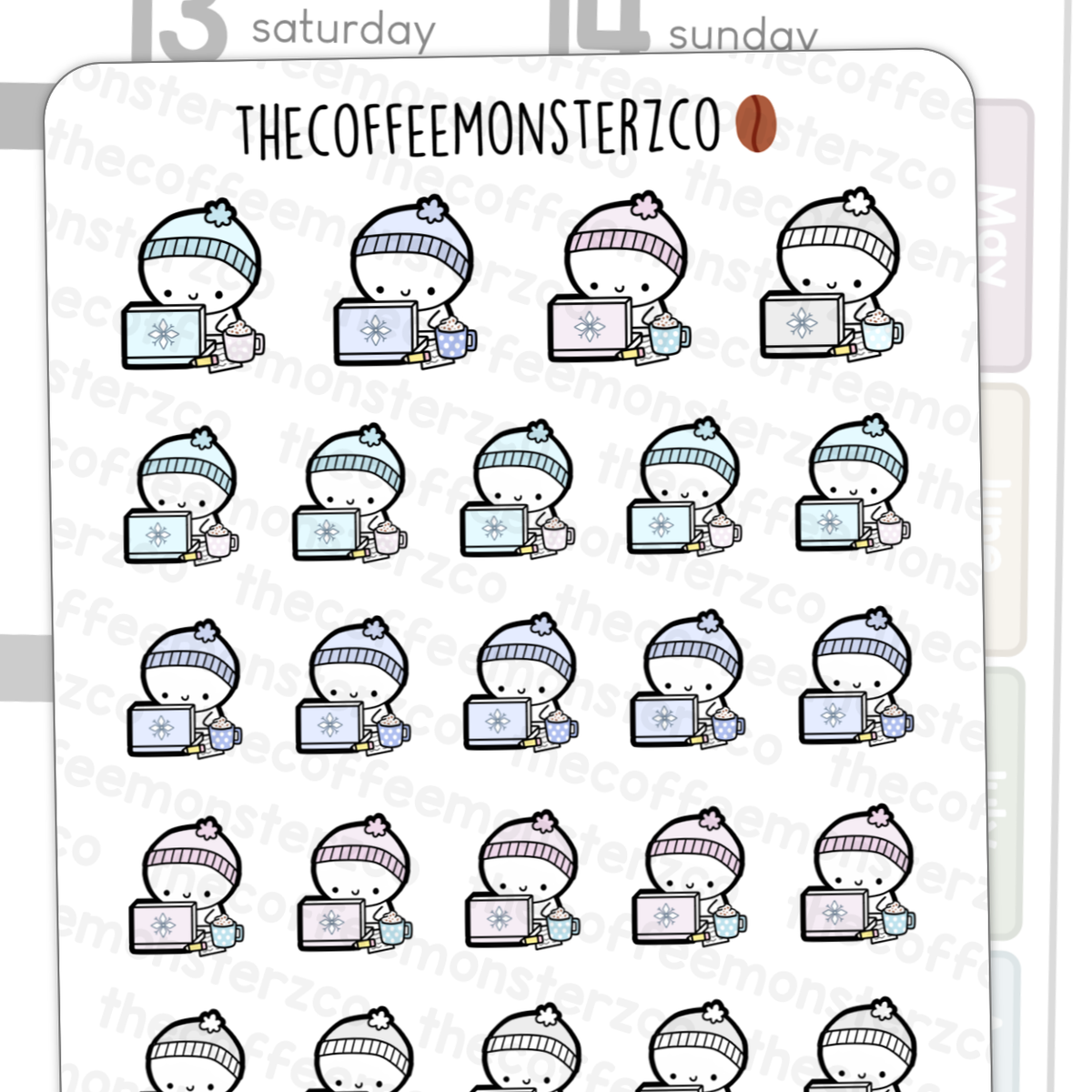 Winter Working Emotis