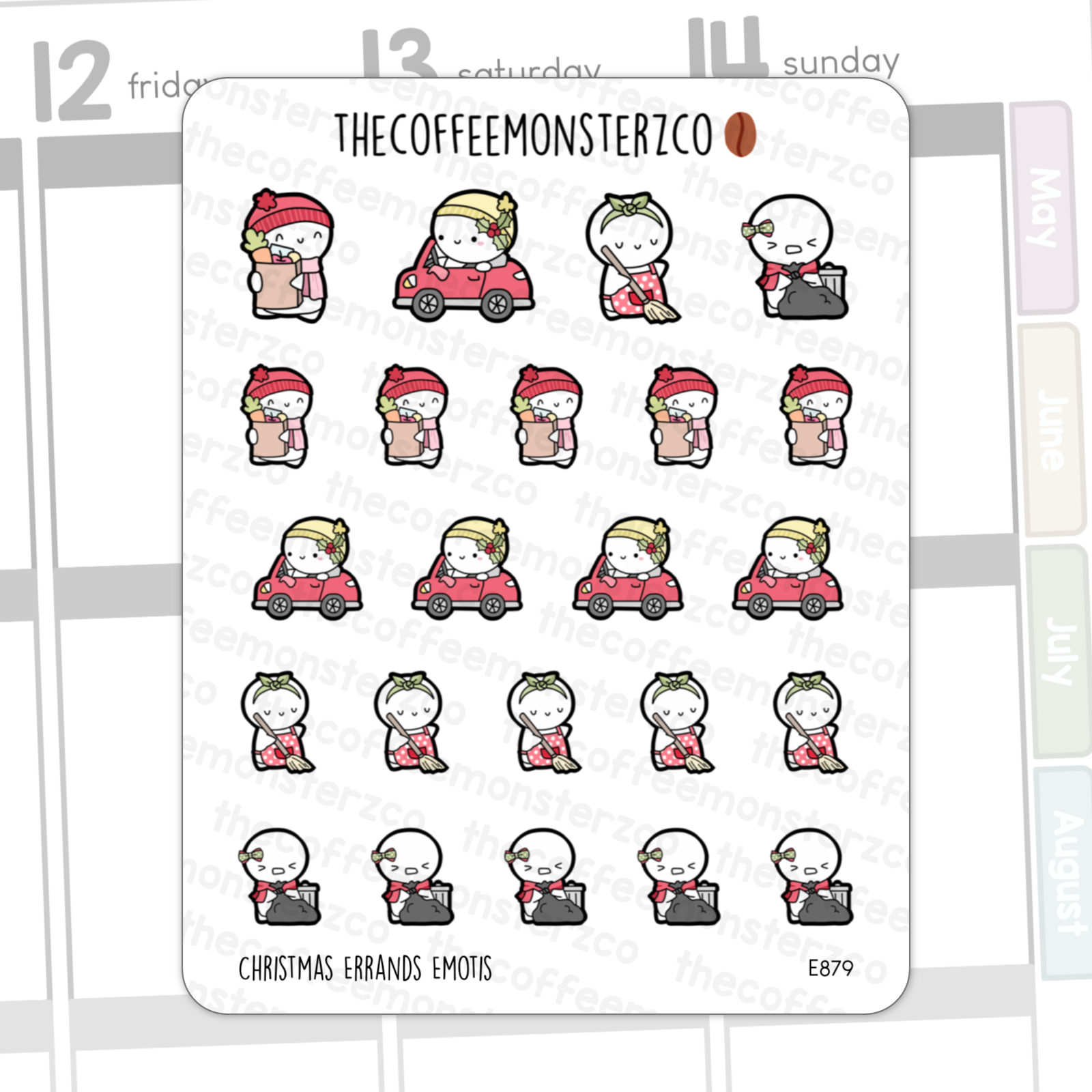 Christmas Errands Emotis