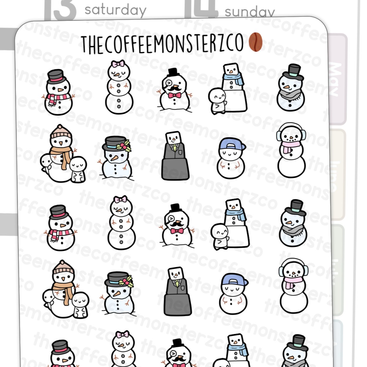 Funky Snowman Doodles