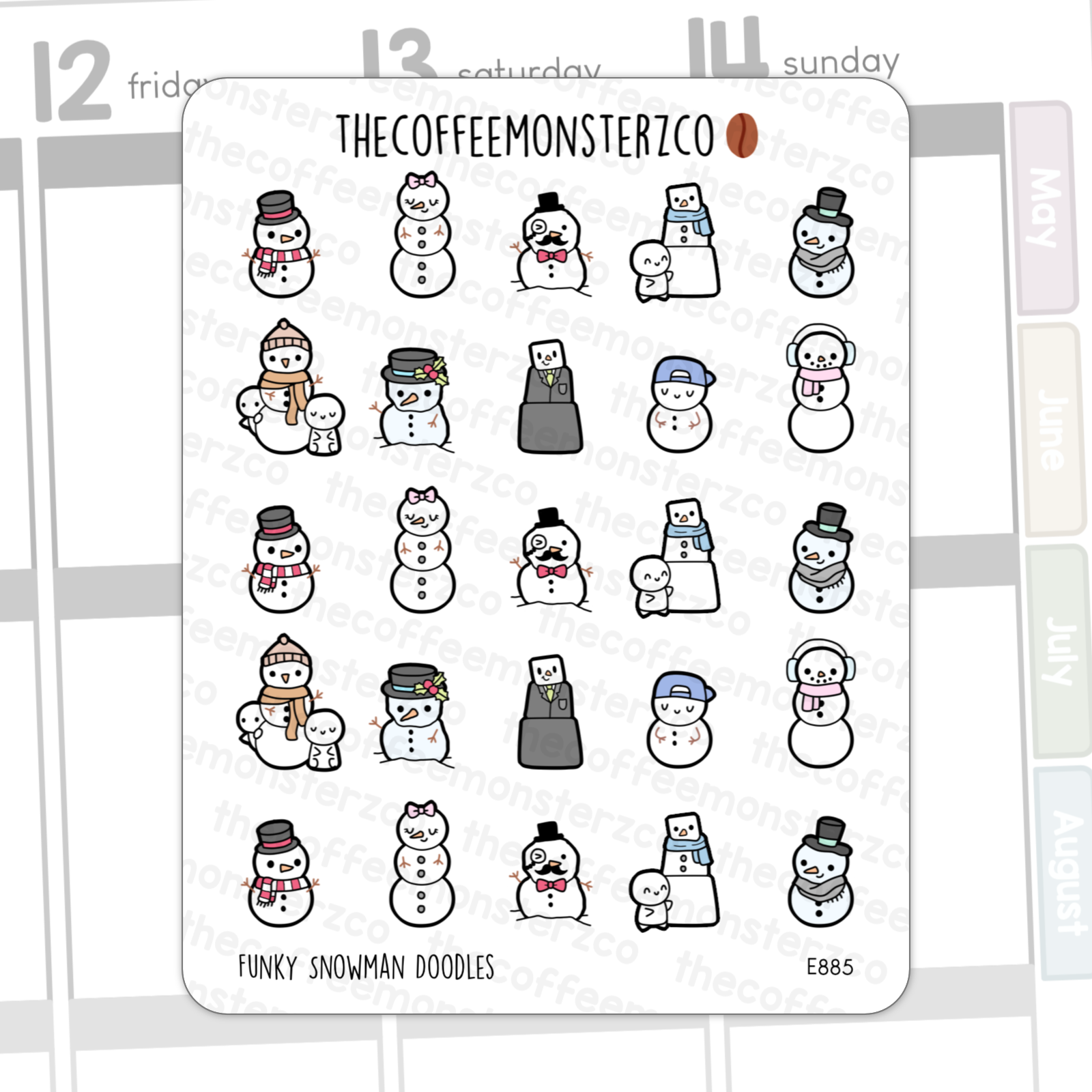 Funky Snowman Doodles