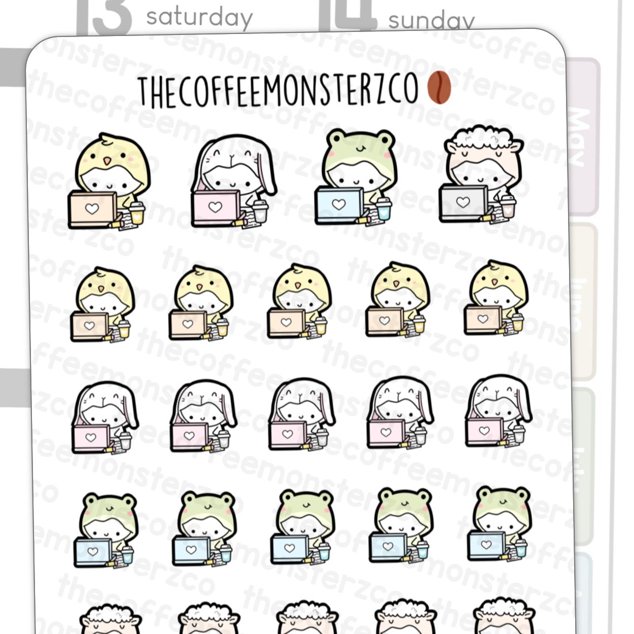 Spring Critters Working Emotis