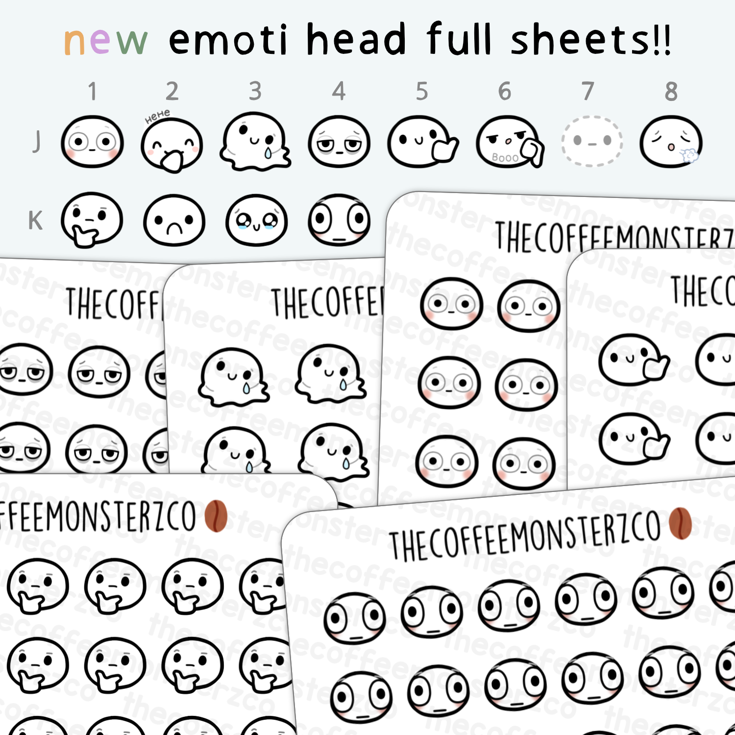 Emoti Heads Full Sheets Part 2