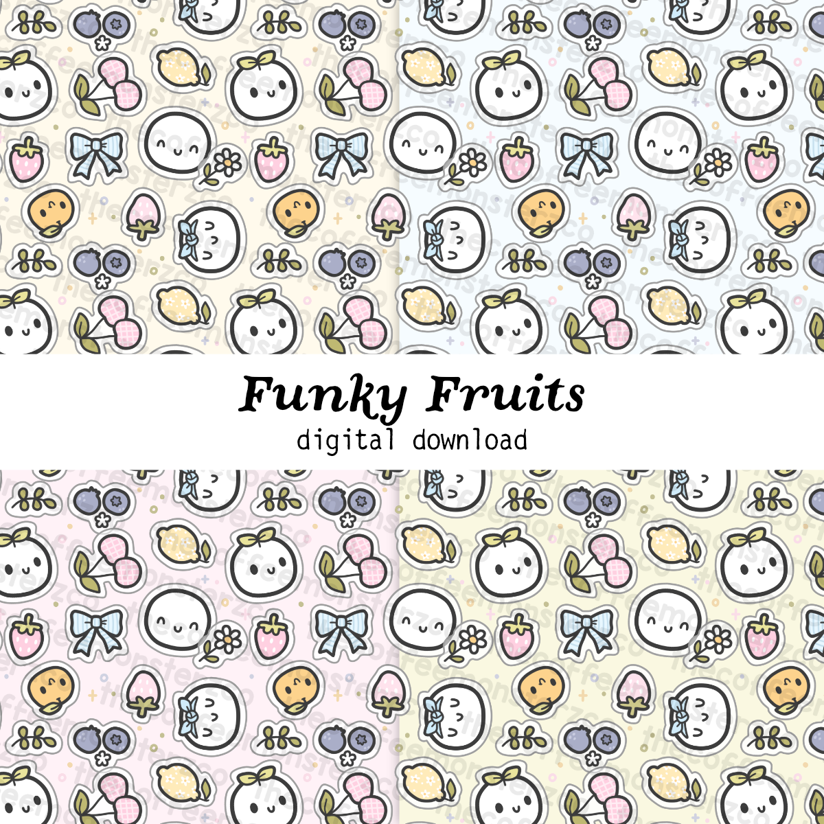 Funky Fruits Paper Patterns (Digital File)