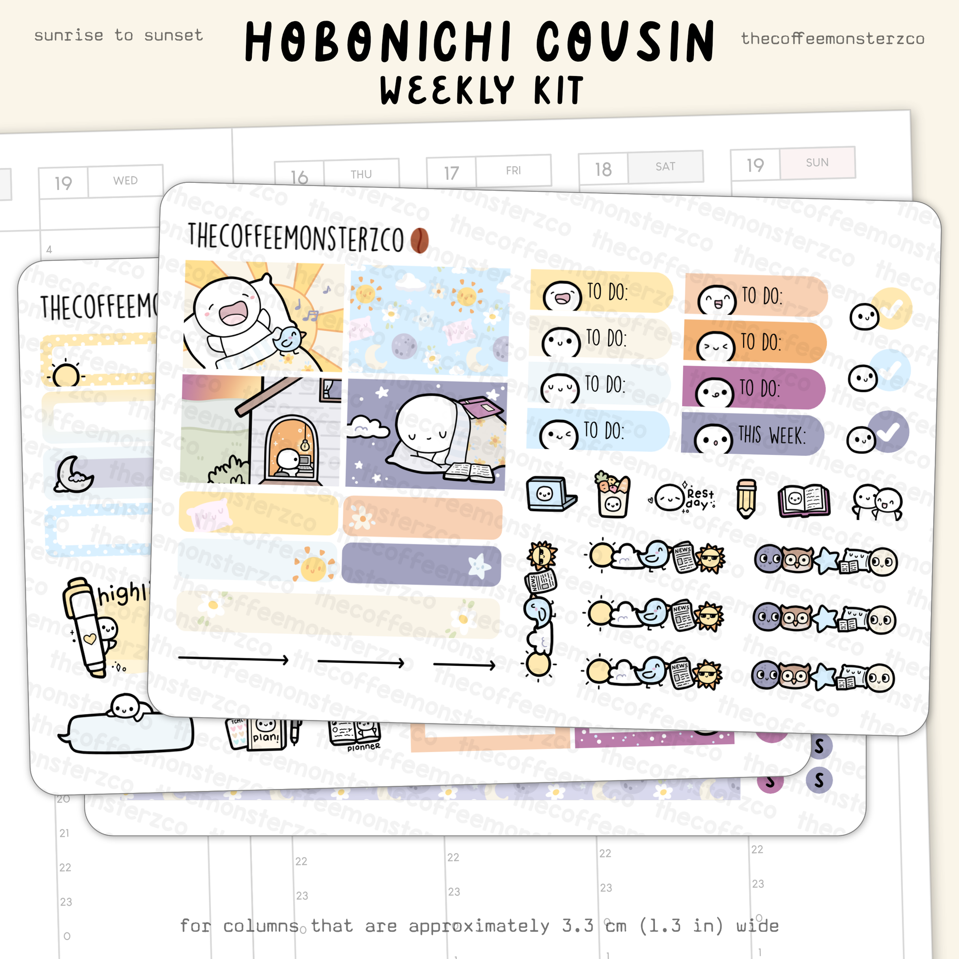 Sunrise To Sunset - Hobonichi Cousin Kit