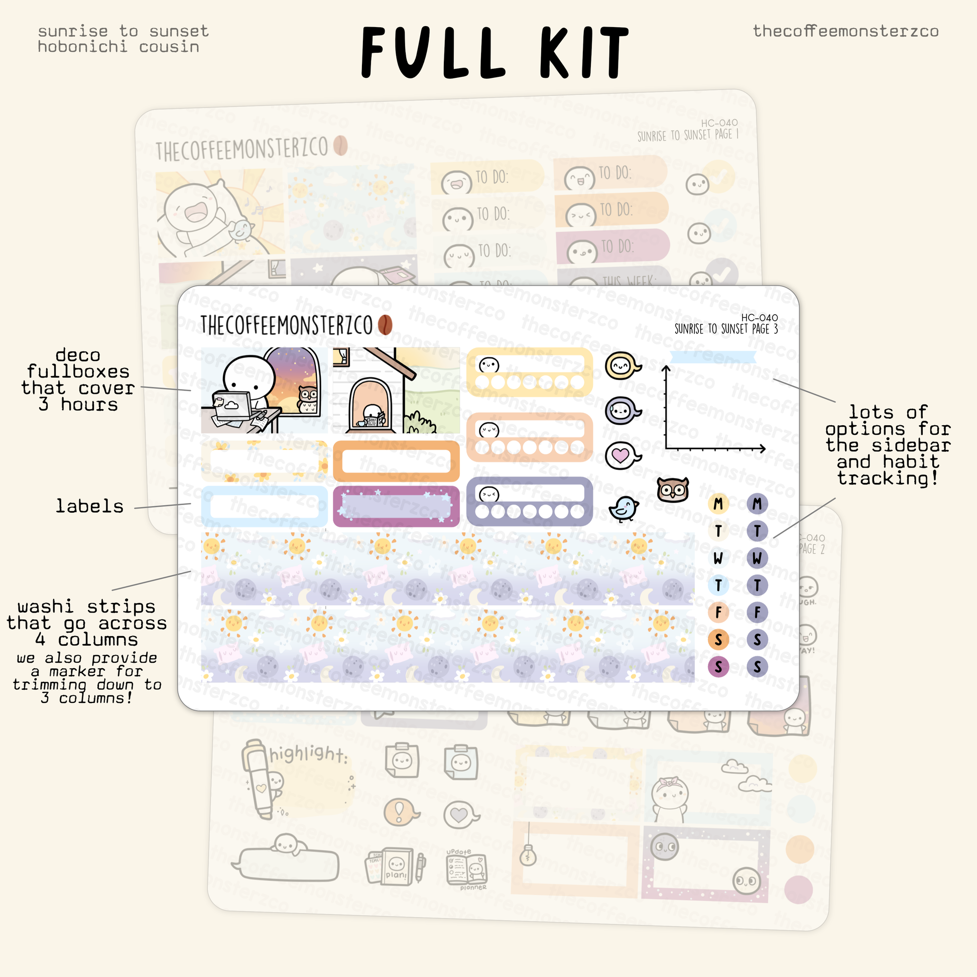 Sunrise To Sunset - Hobonichi Cousin Kit