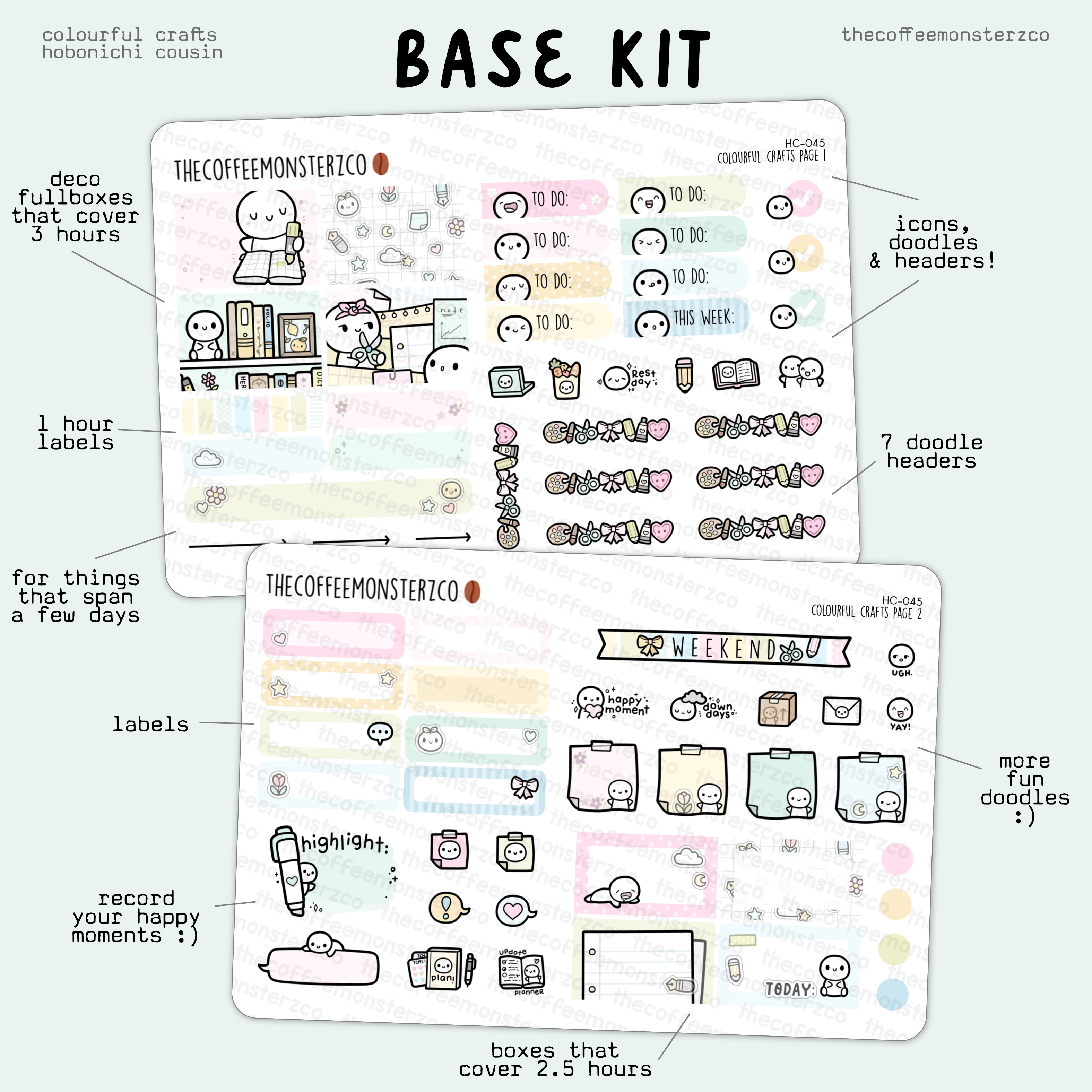 Colourful Crafts - Hobonichi Cousin Kit