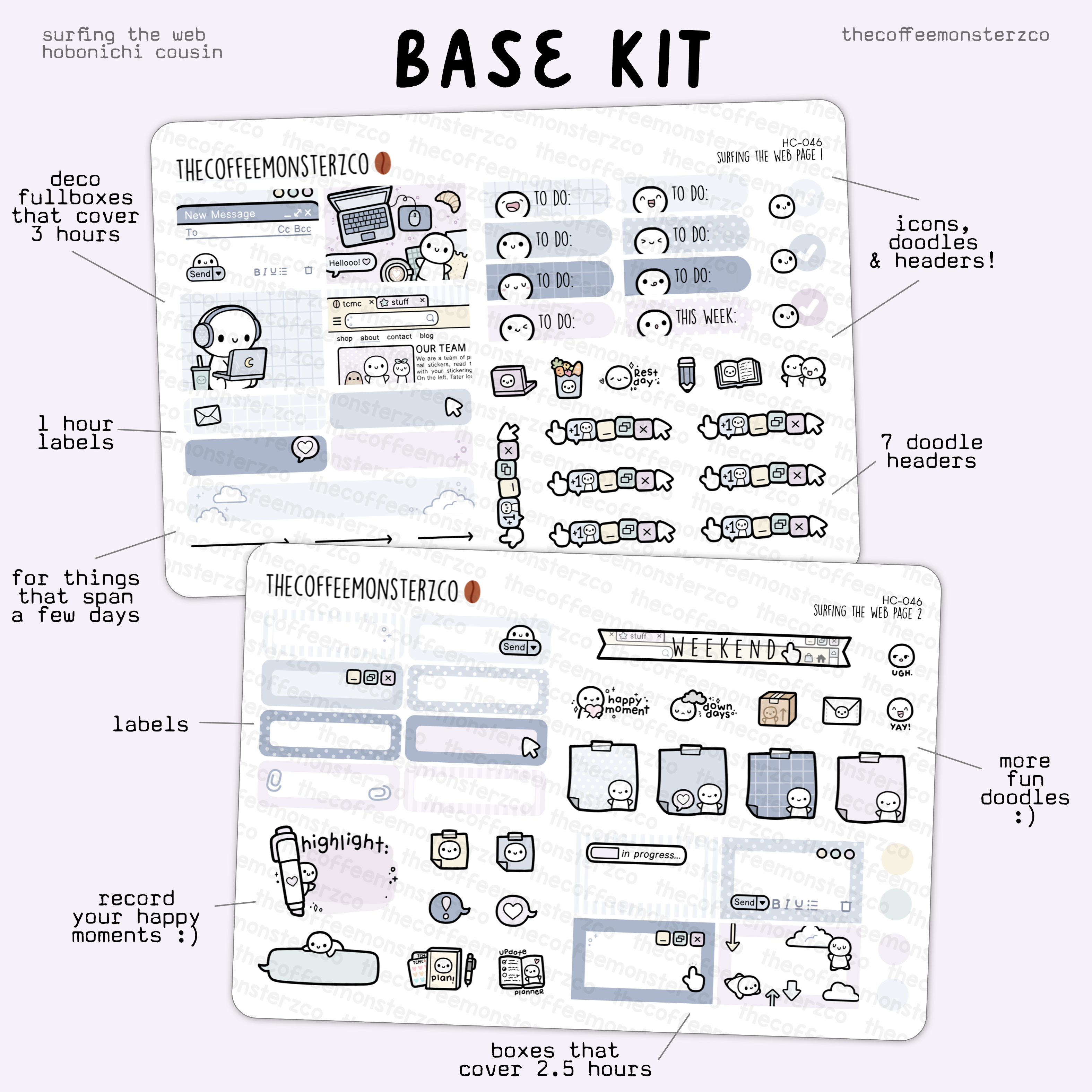Surfing the Web - Hobonichi Cousin Kit