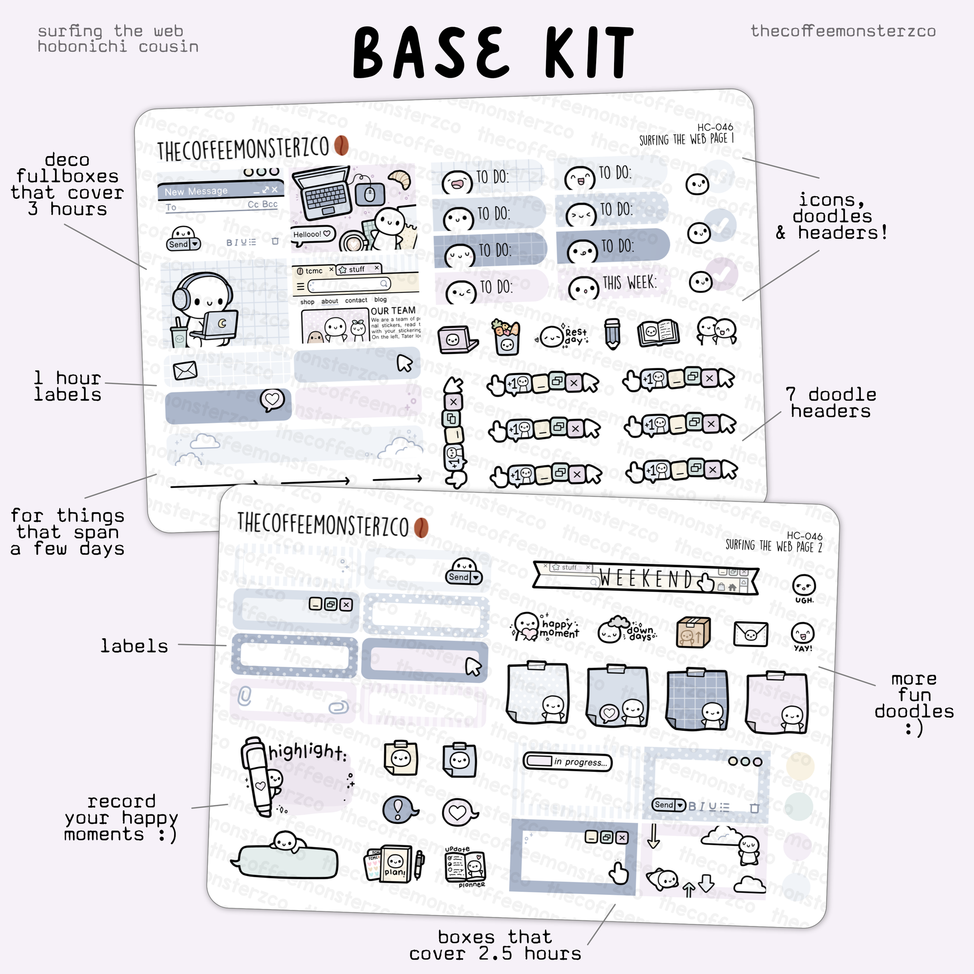 Surfing the Web - Hobonichi Cousin Kit