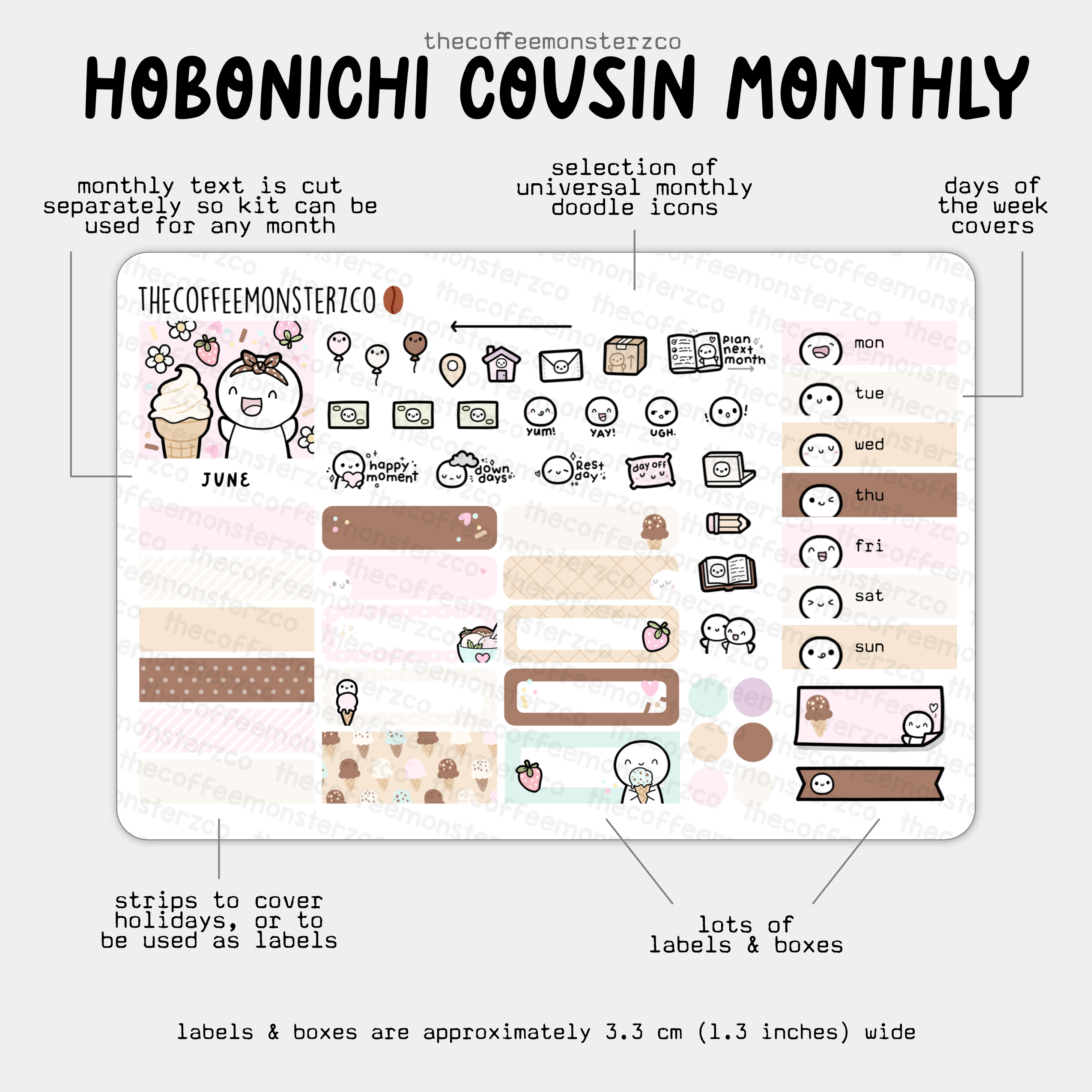 2025 Hobonichi Cousin Monthly Kits