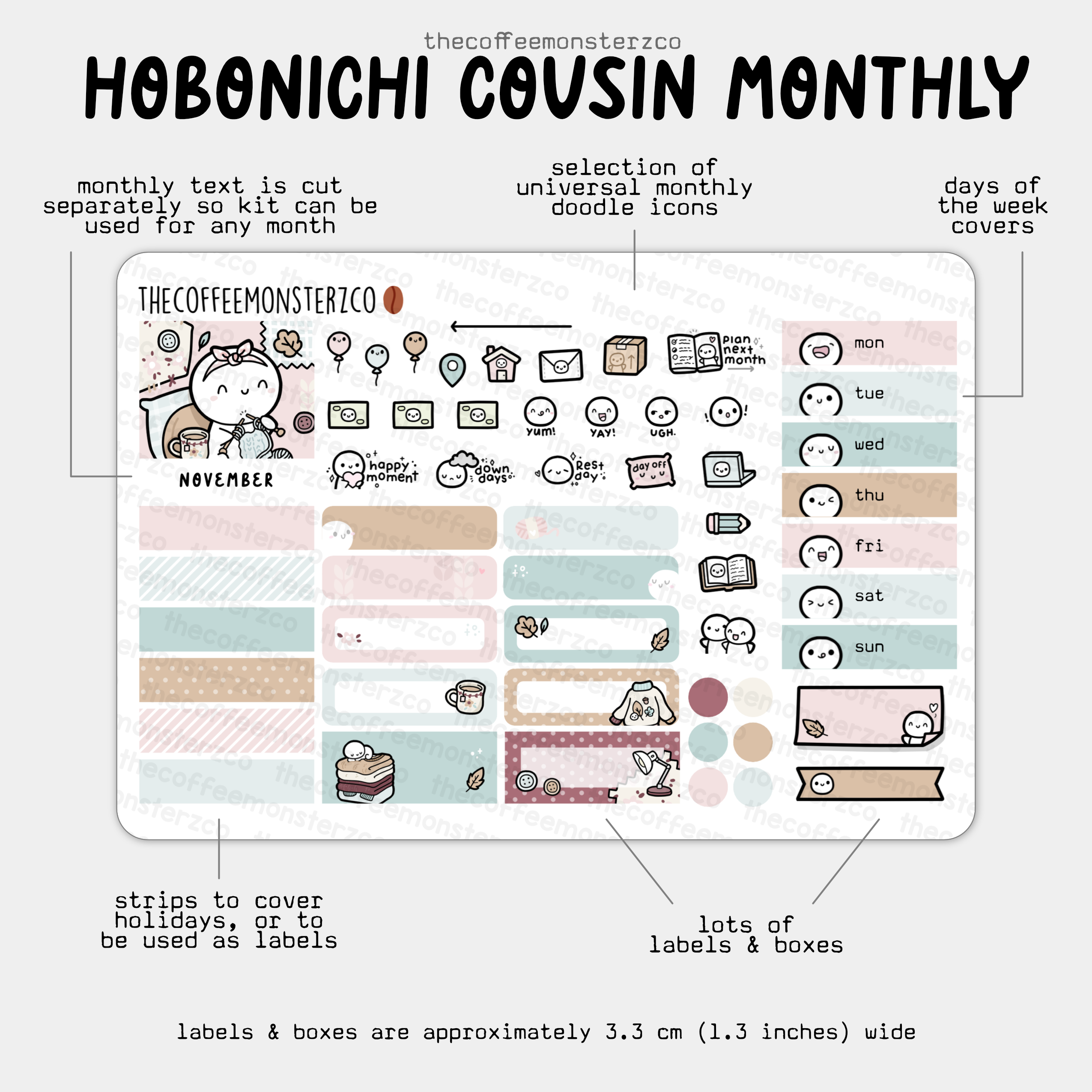 2025 Hobonichi Cousin Monthly Kits