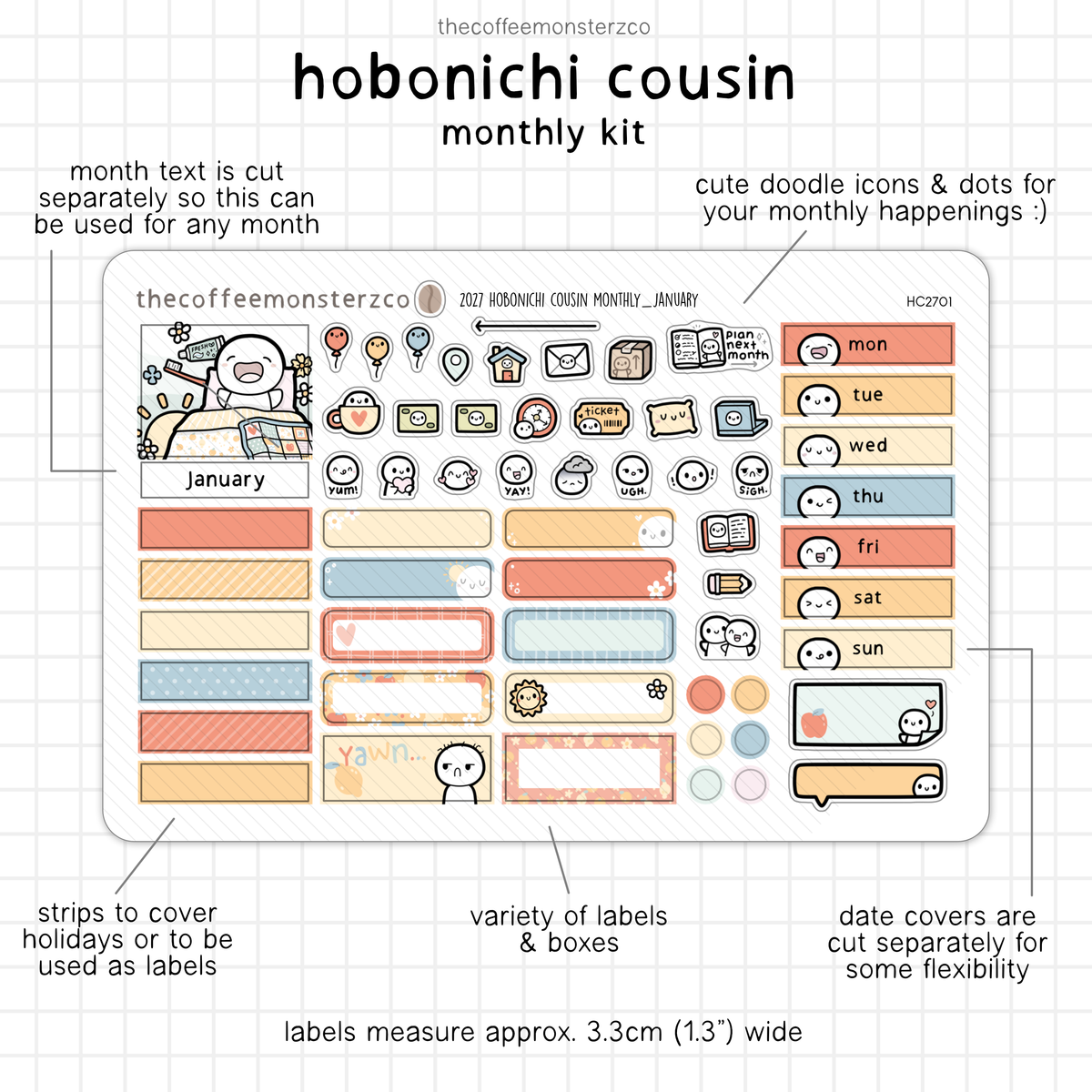 2027 Hobonichi Cousin Monthly Kits