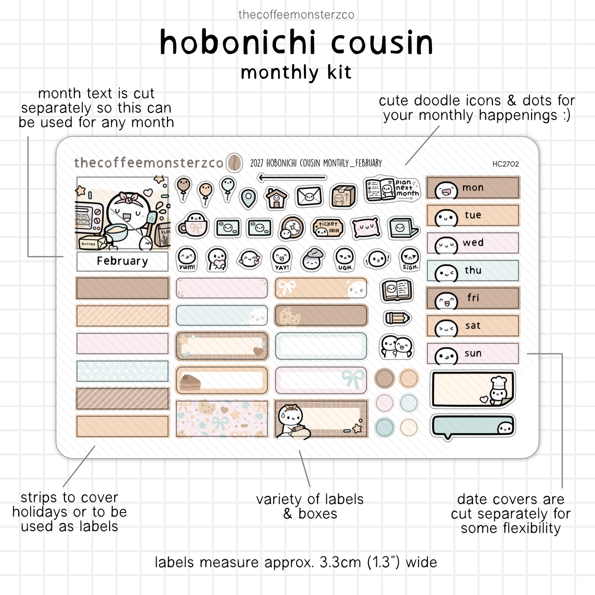 2027 Hobonichi Cousin Monthly Kits