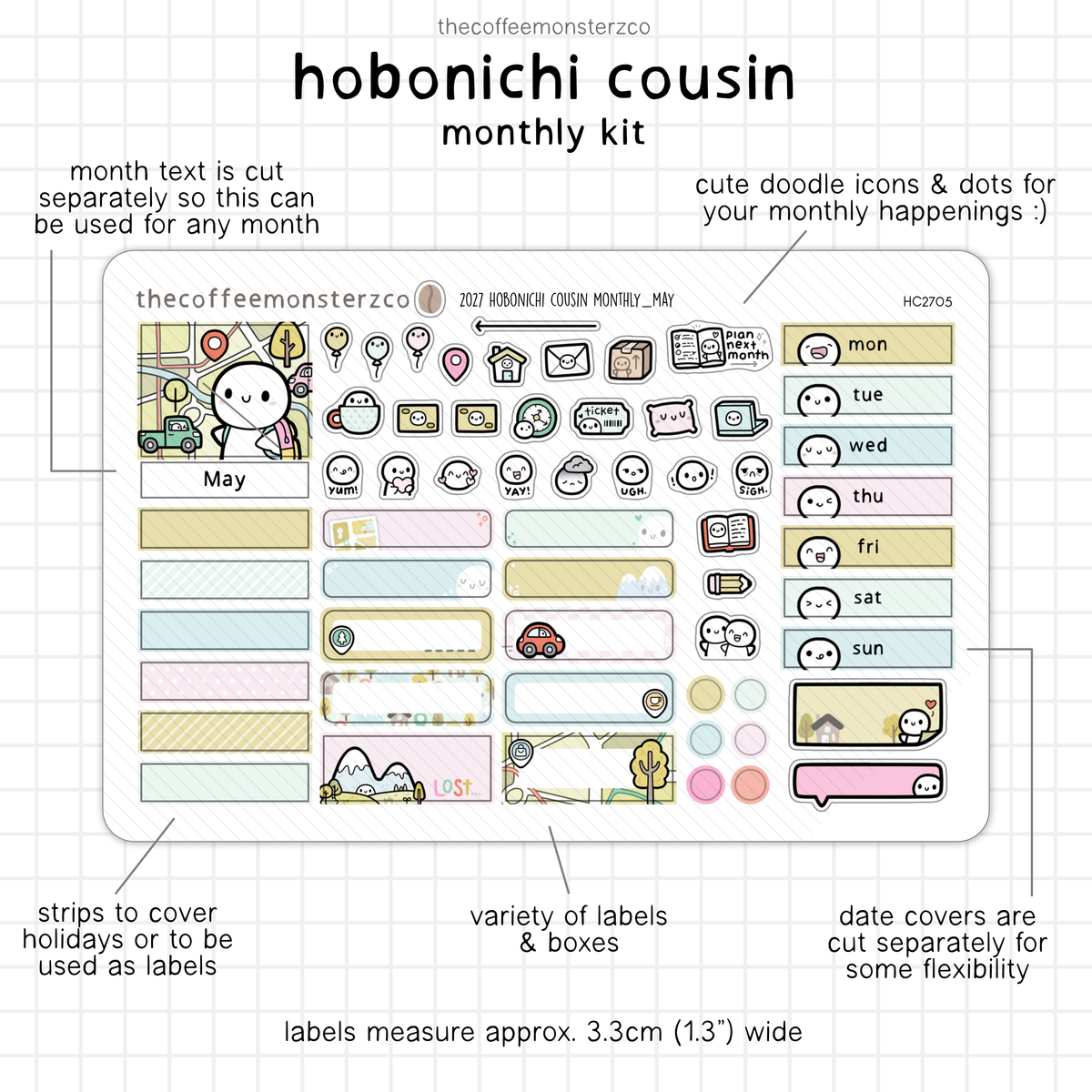 2027 Hobonichi Cousin Monthly Kits
