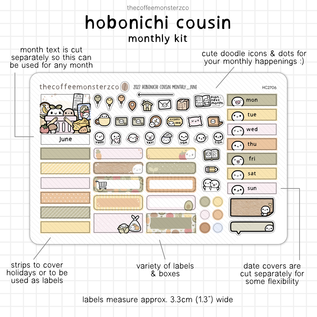 2027 Hobonichi Cousin Monthly Kits