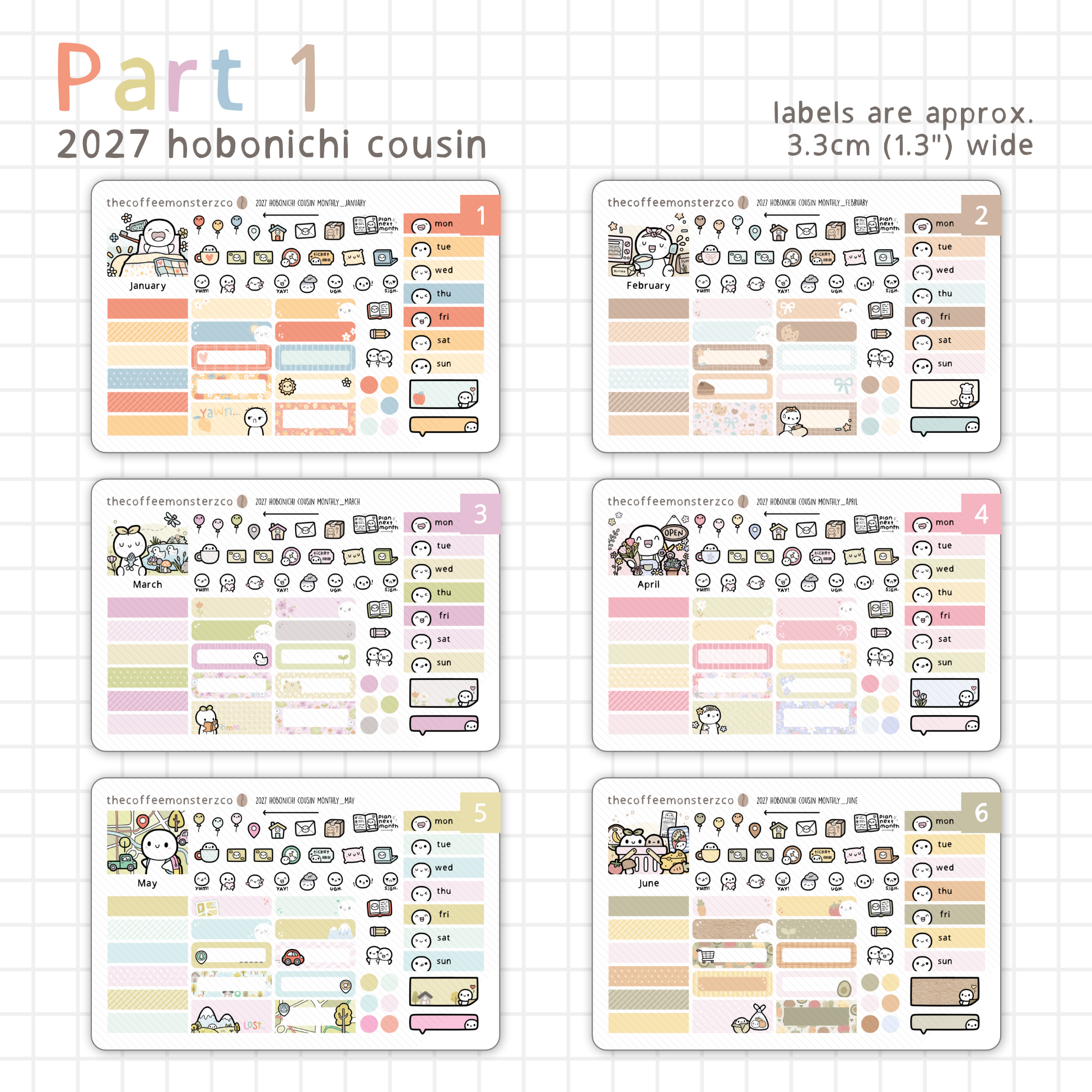 2027 Hobonichi Cousin Monthly Kits