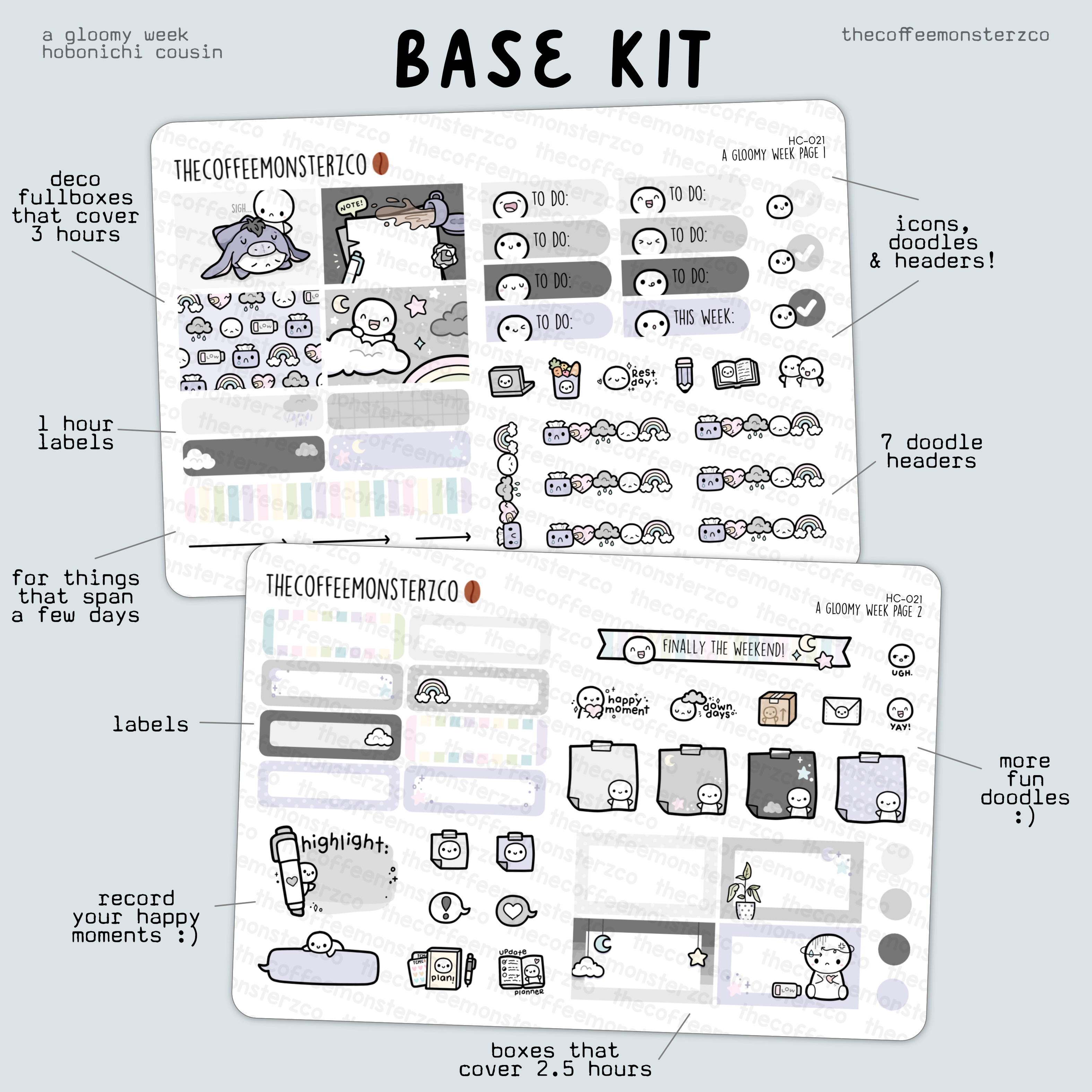 A Gloomy Week Hobonichi Cousin Kit