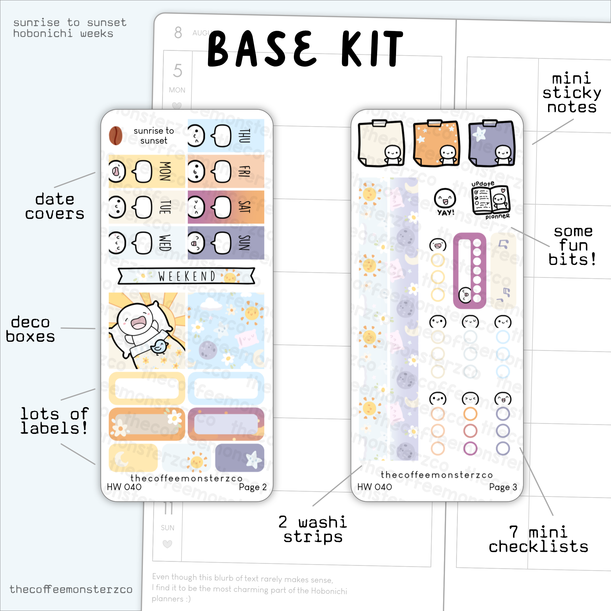 Sunrise To Sunset - Hobonichi Weeks Kit