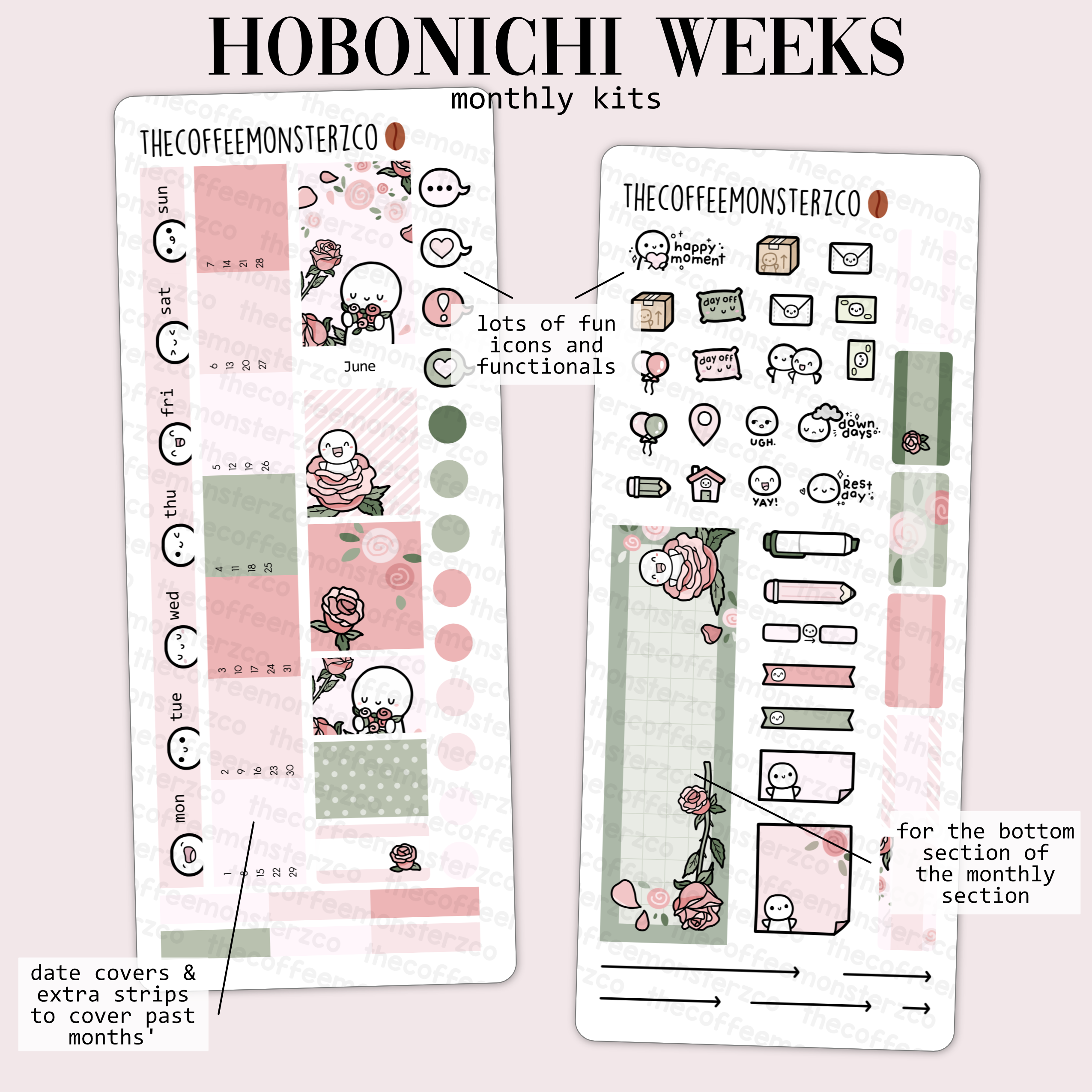 Sweethearts | Hobonichi Weeks Sticker Kit