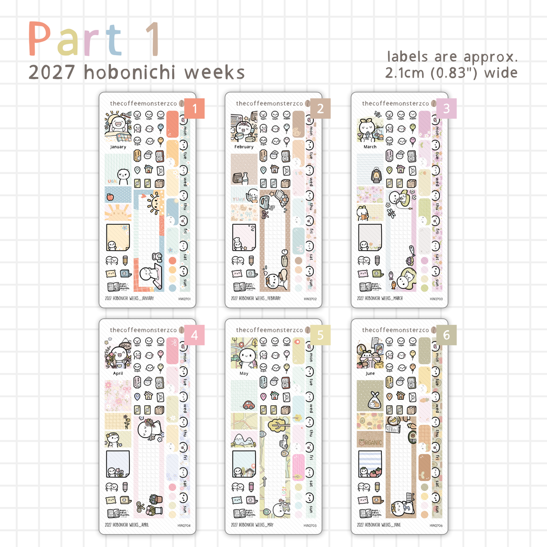 2027 Hobonichi Weeks Monthly Kits – TheCoffeeMonsterzCo