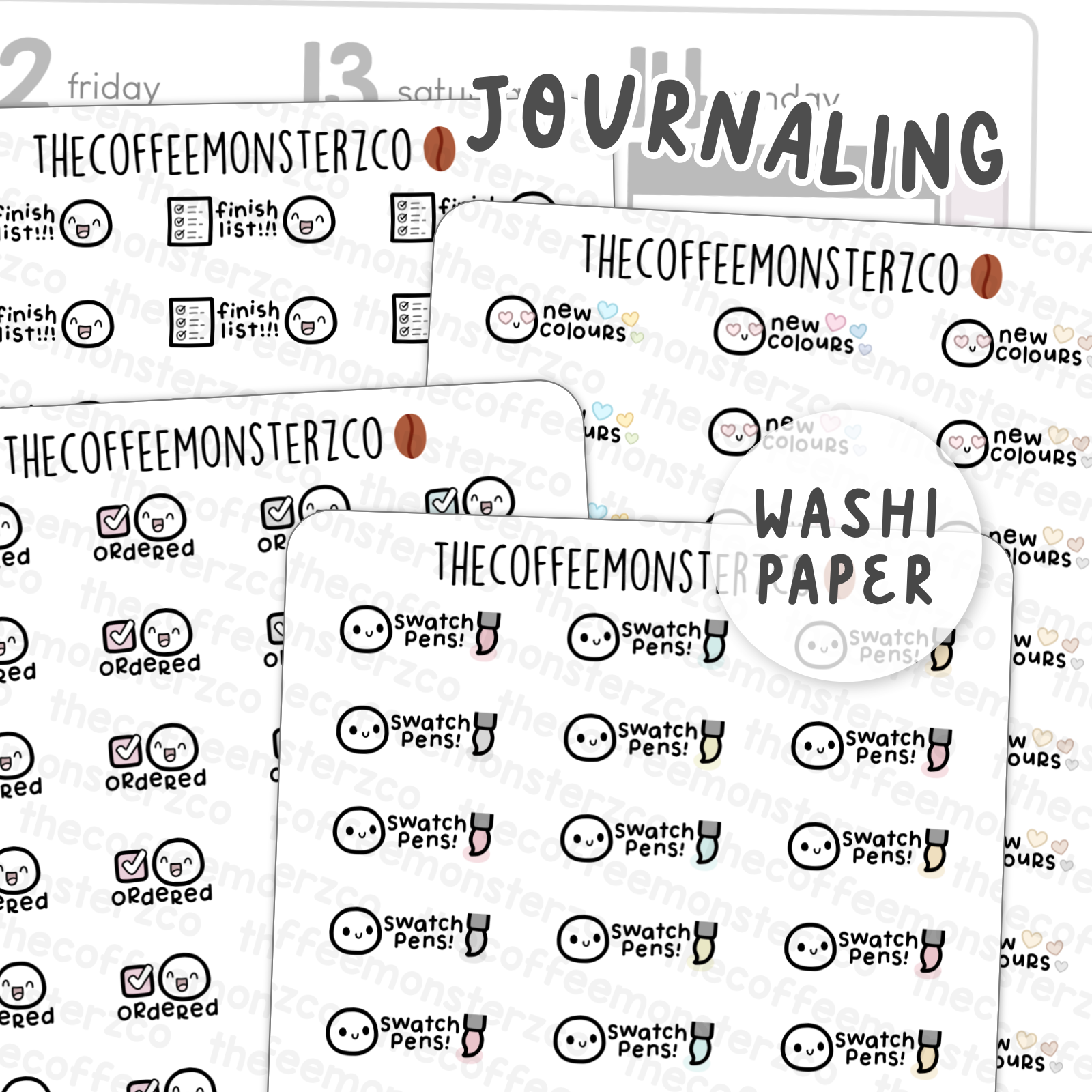 Bean Sampler Full Sheets - Journaling