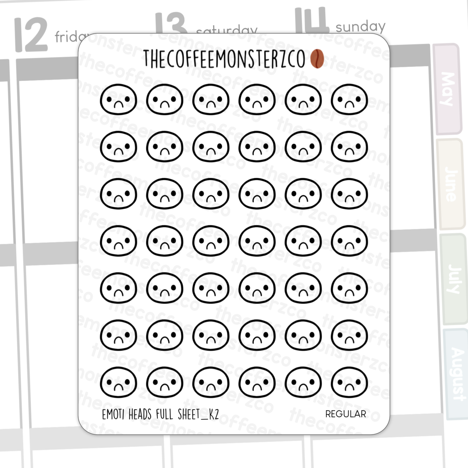 Emoti Heads Full Sheets Part 2