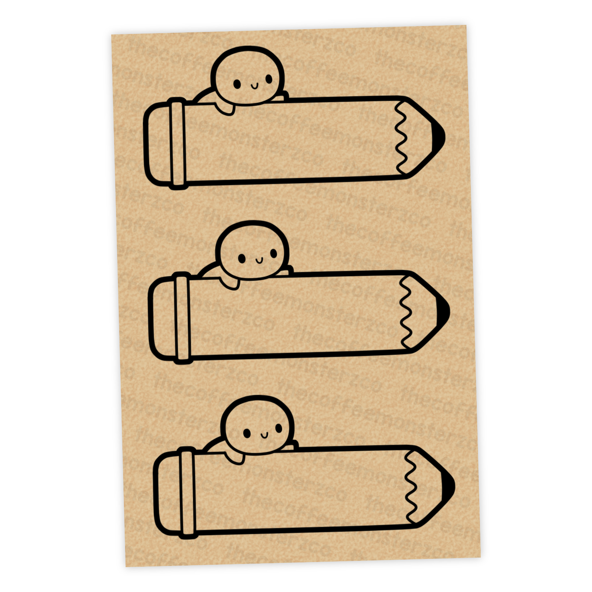 Pen & Pencils - Kraft Stickers