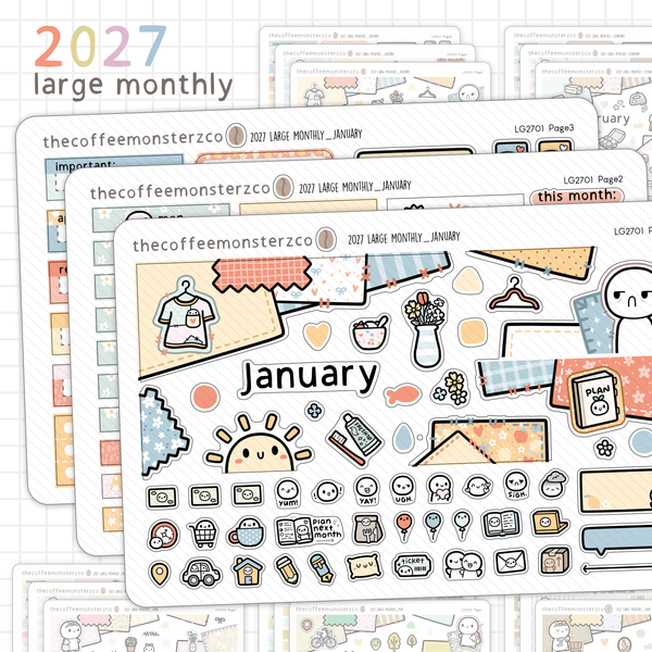 2027 Large Monthly Kits – TheCoffeeMonsterzCo