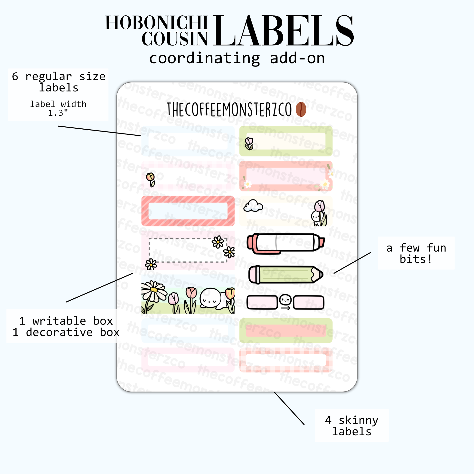 2024 Coordinating Add-ons - Hobonichi Cousin (1.30") Labels - Part 1