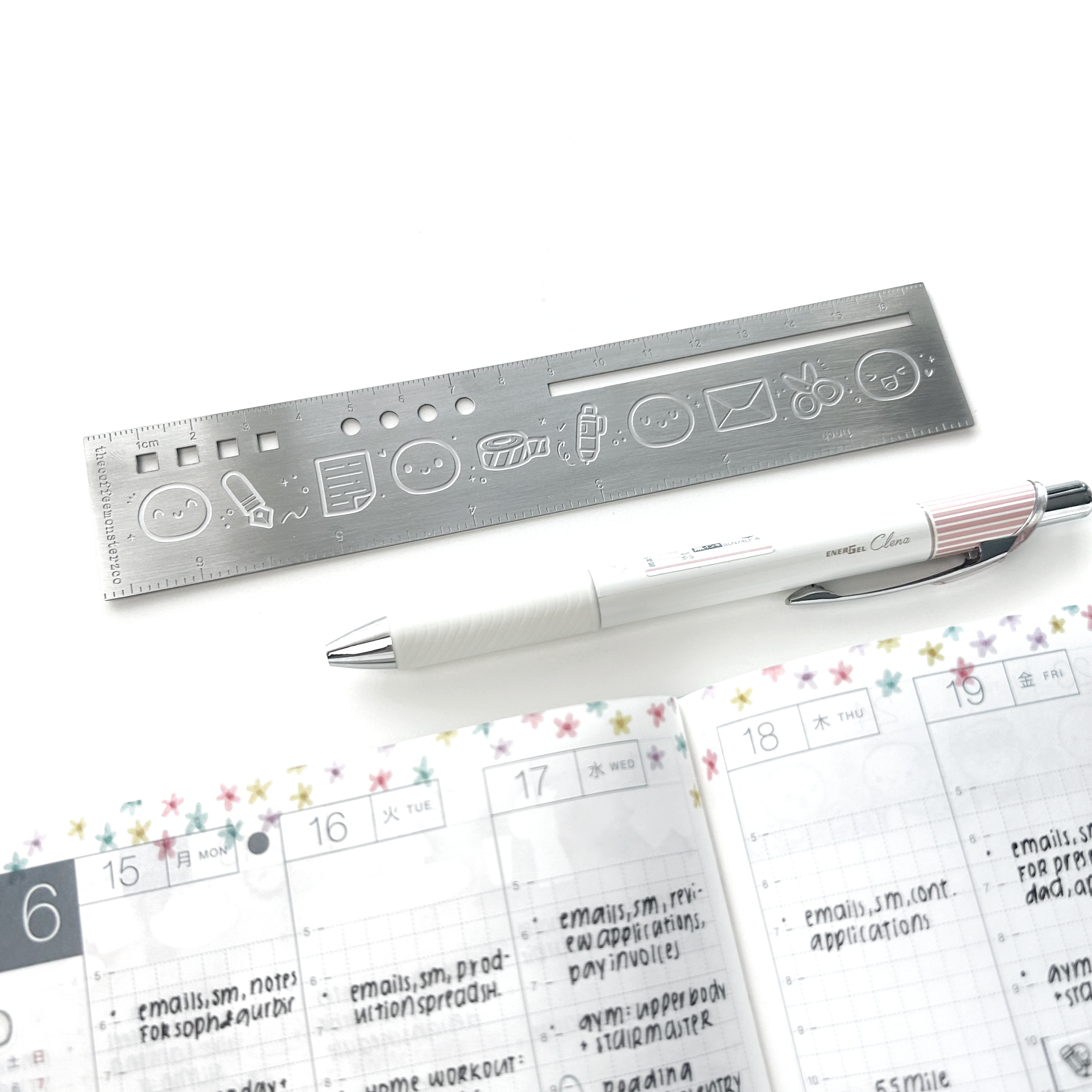 Silver Emotis & Doodles 2.0 - Emoti Metal Ruler