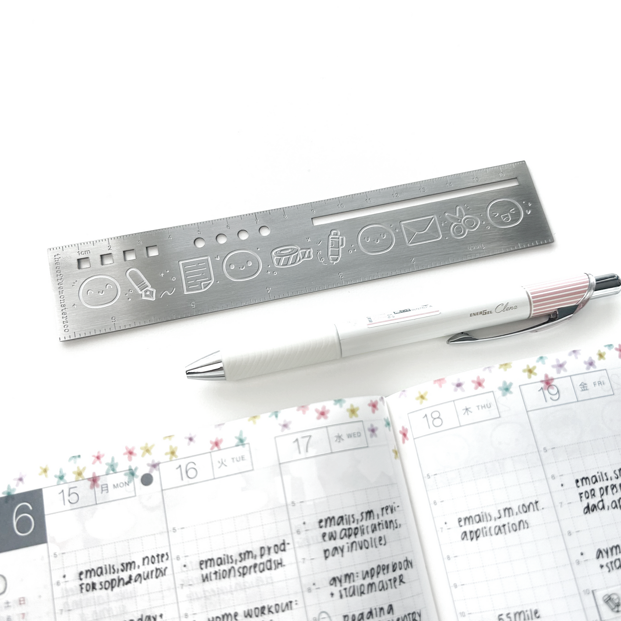 Silver Emotis &amp; Doodles 2.0 - Emoti Metal Ruler
