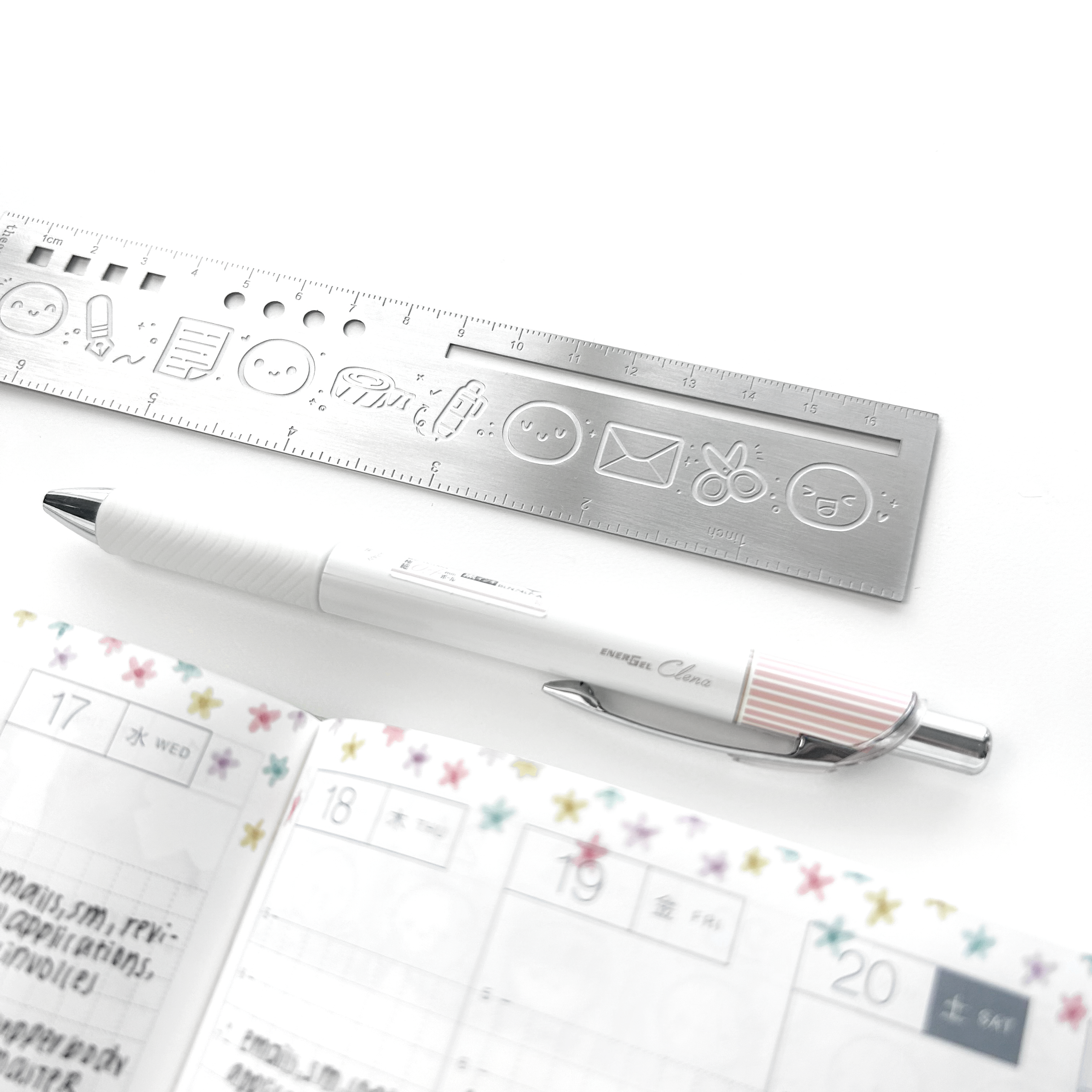 Silver Emotis & Doodles 2.0 - Emoti Metal Ruler