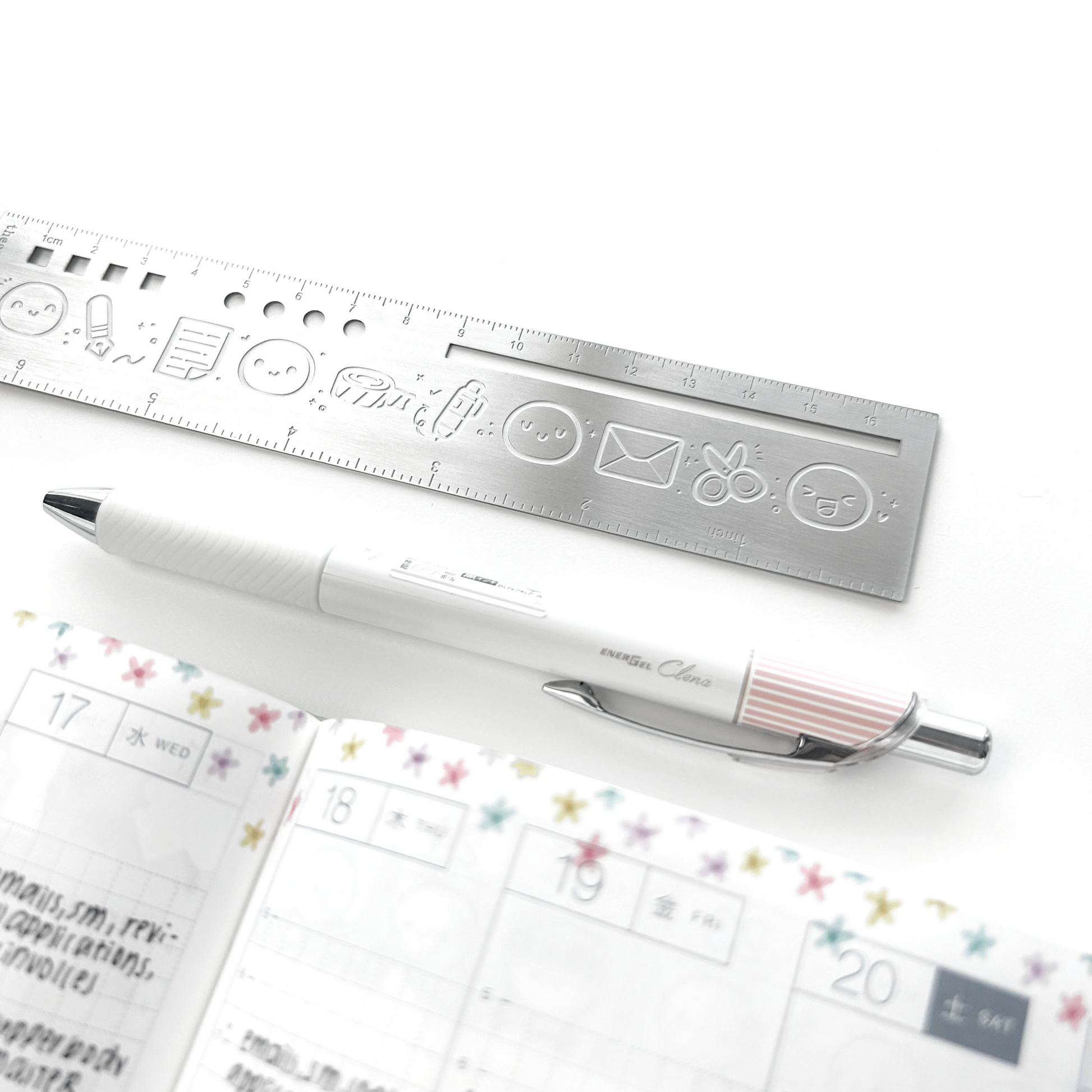 Silver Emotis & Doodles 2.0 - Emoti Metal Ruler