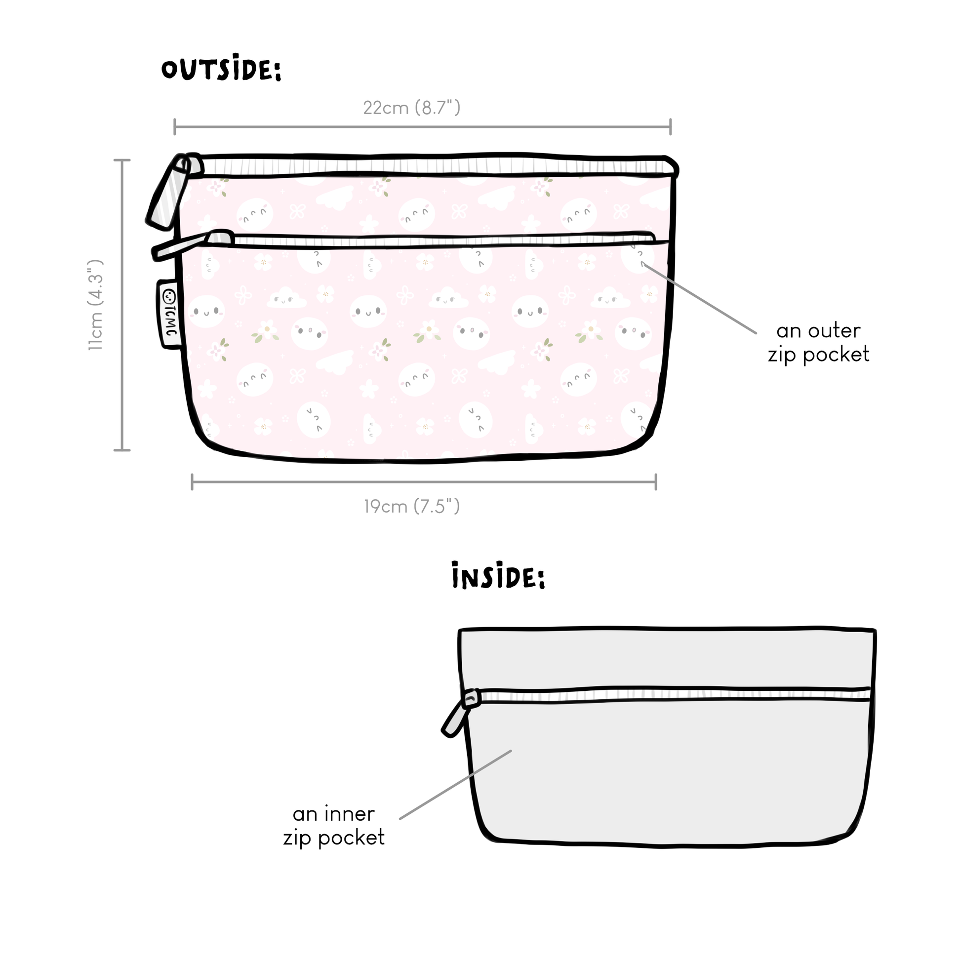 Ballerina Pink - SLIM Stationery Pouch (1 Per Customer)