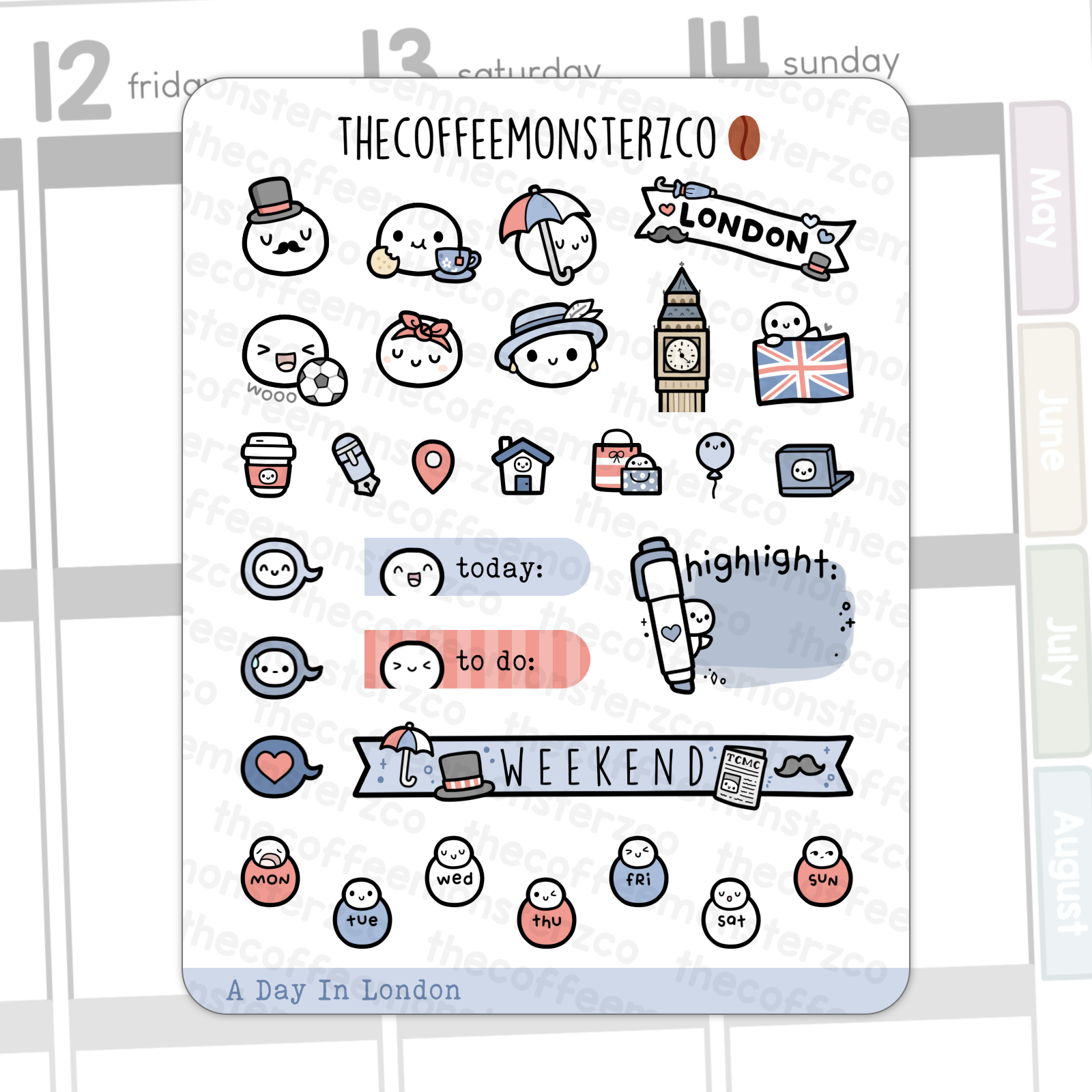 A Day In London - Sticker Sampler (1 per customer)