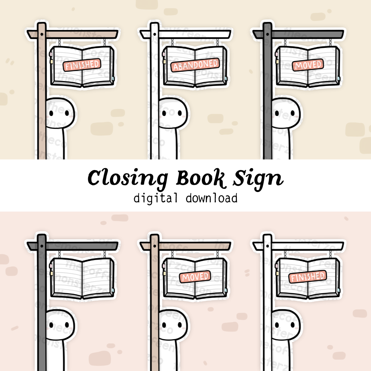 Closing Book Sign (Digital File)