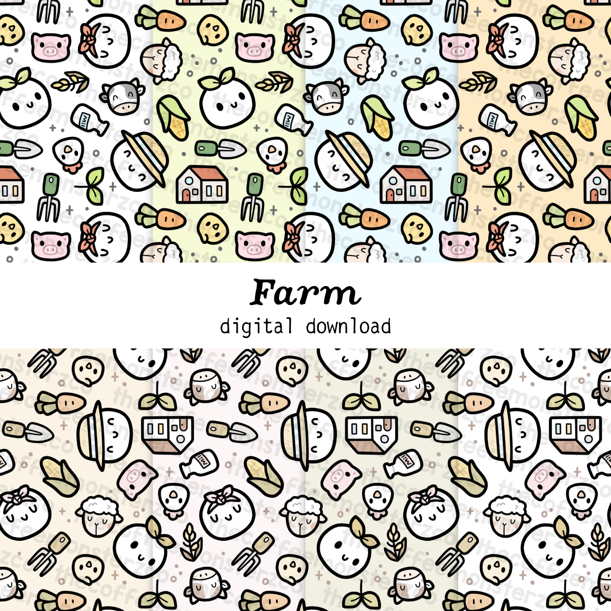 Farm Paper Patterns (Digital File)