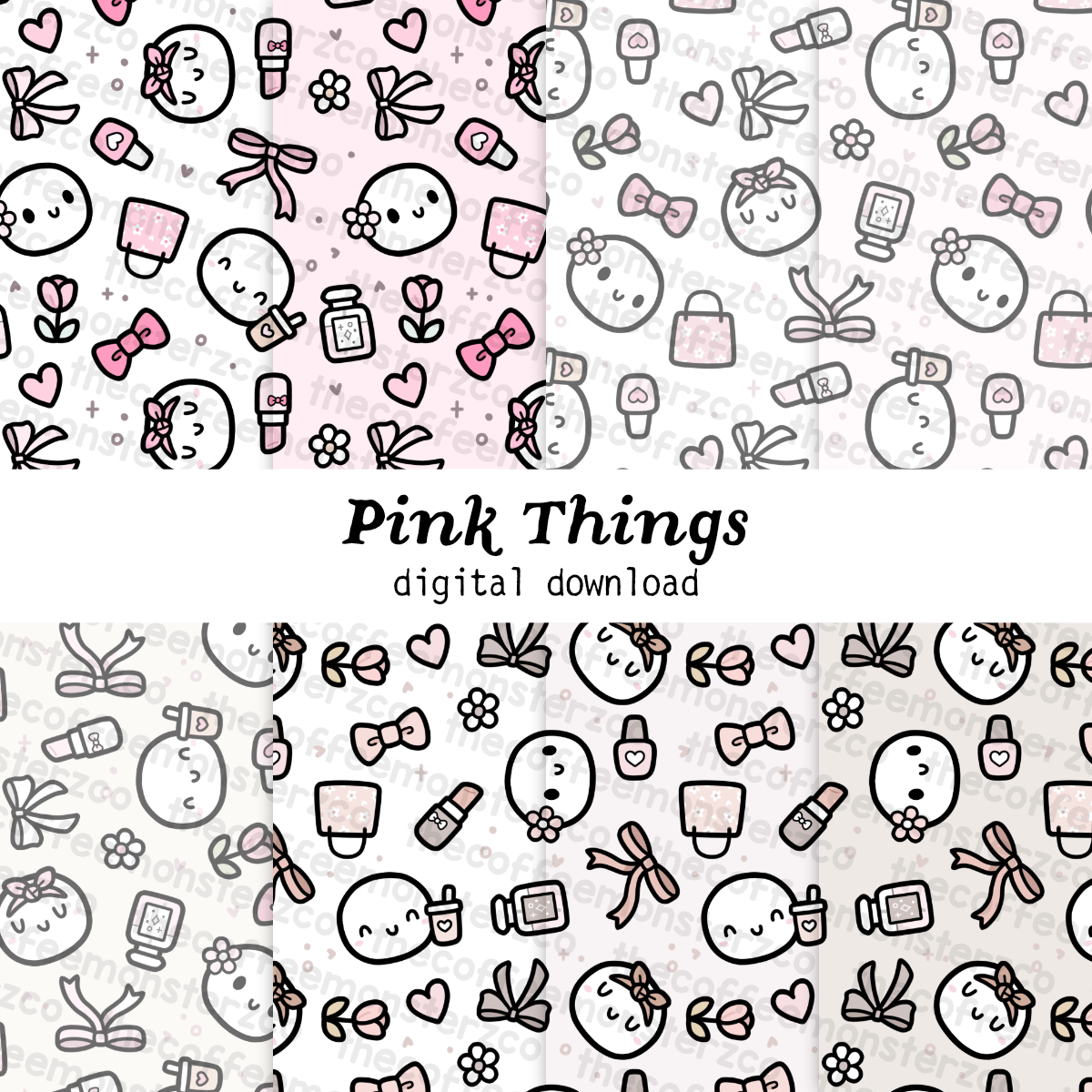 Pink Things Paper Patterns (Digital File)