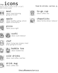 Tiny Icons - Food & Drinks (washi paper)