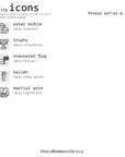 Tiny Icons - Fitness (washi paper)
