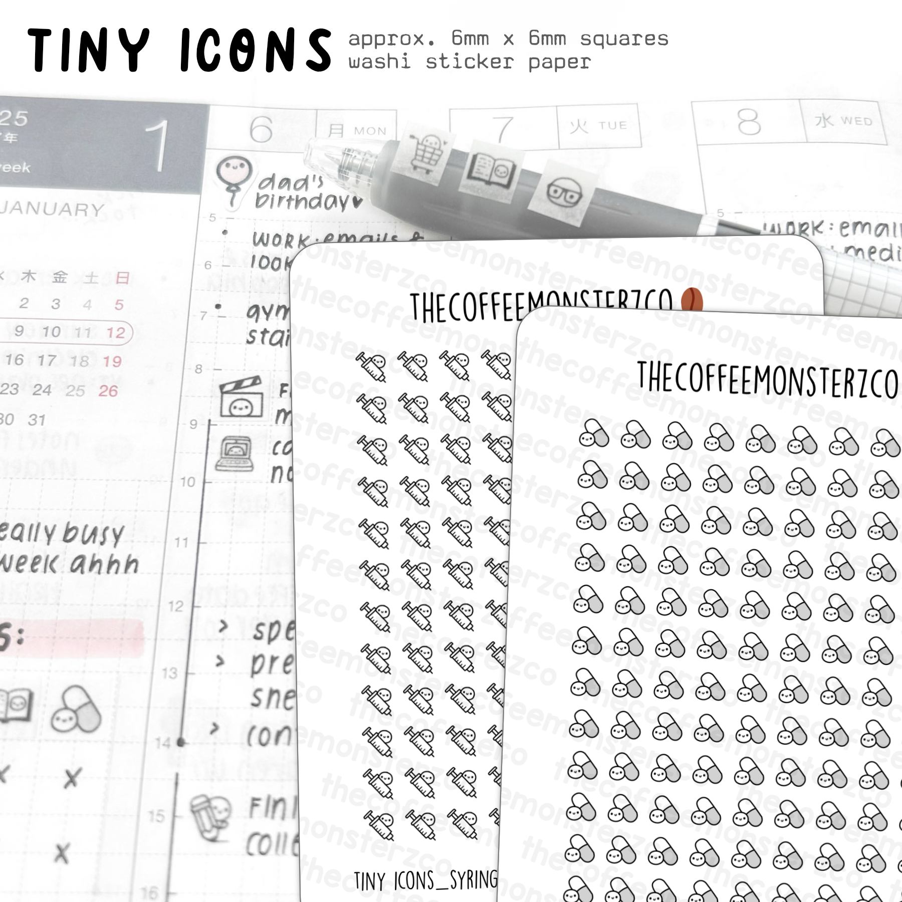 Tiny Icons - Medical (washi paper)