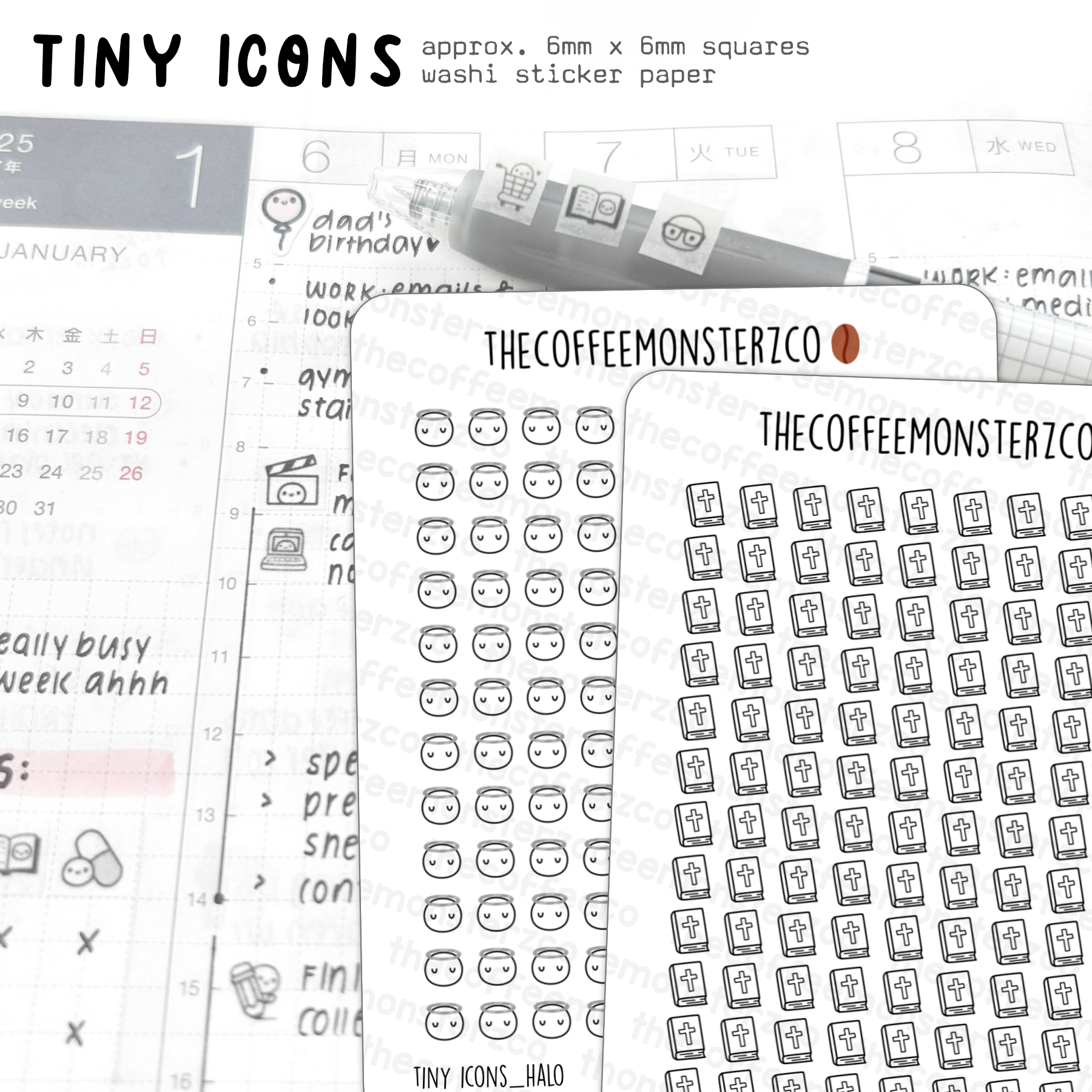 Tiny Icons - Religion (washi paper)