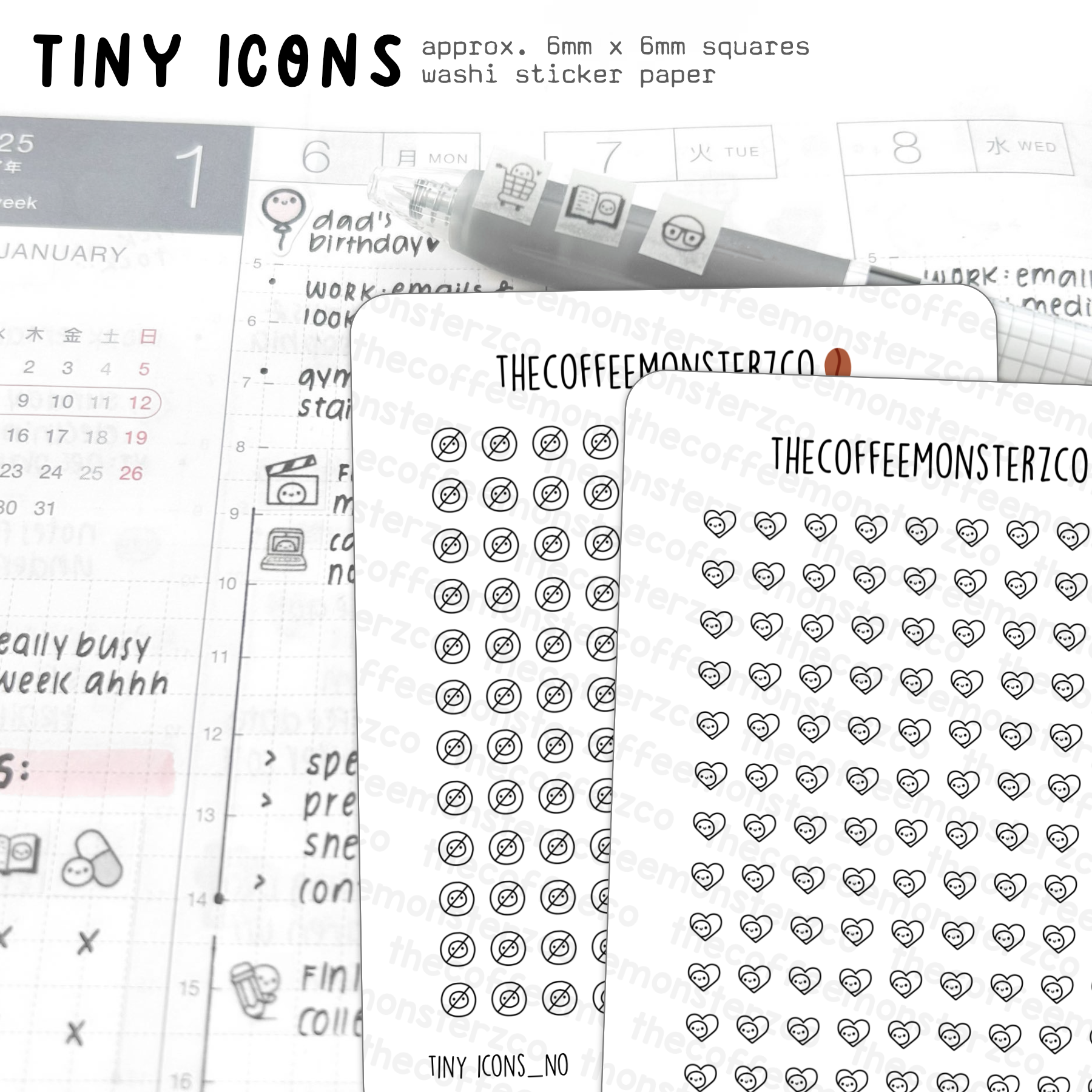 Tiny Icons - Symbols (washi paper)