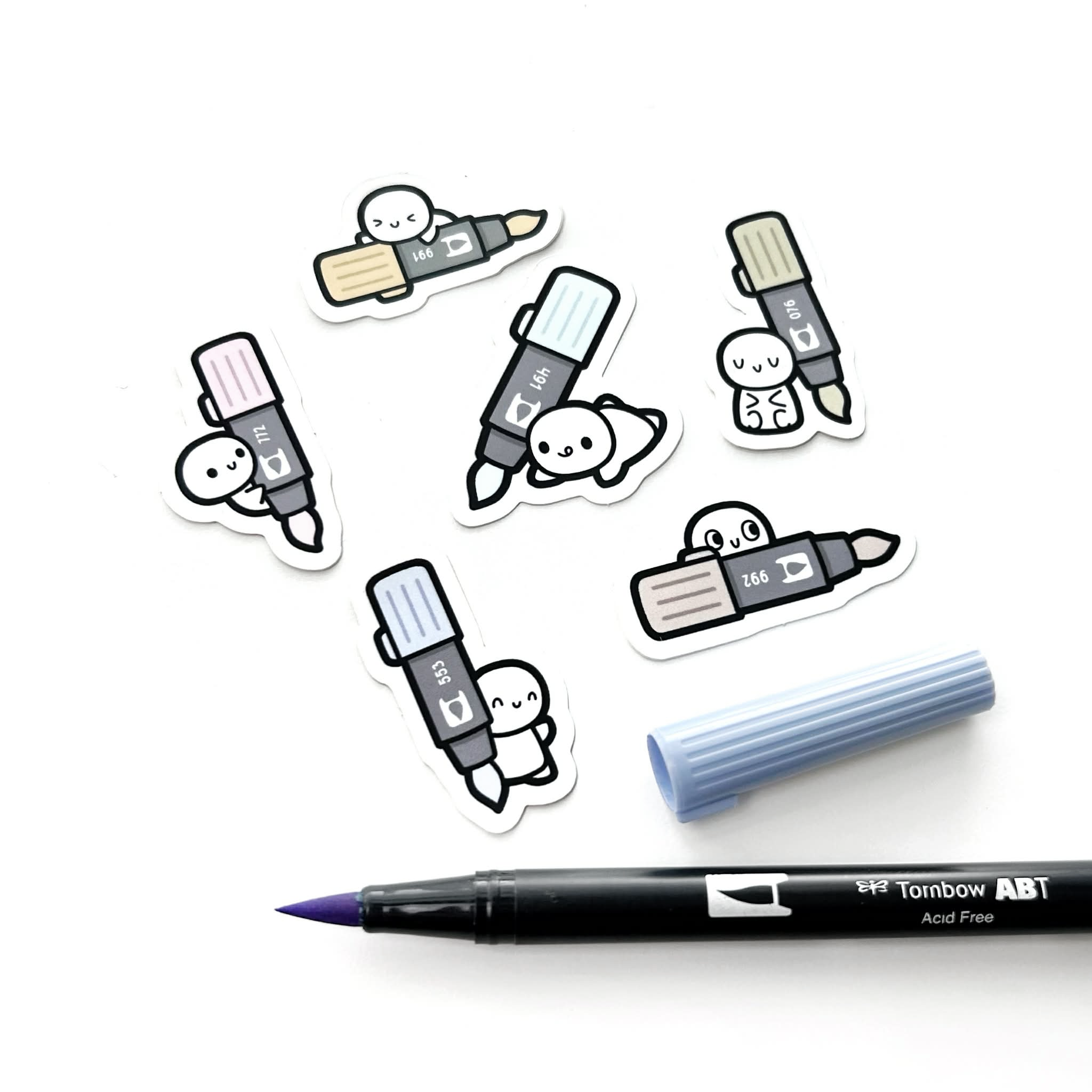 Brush Pen Markers - Vinyl Stickers