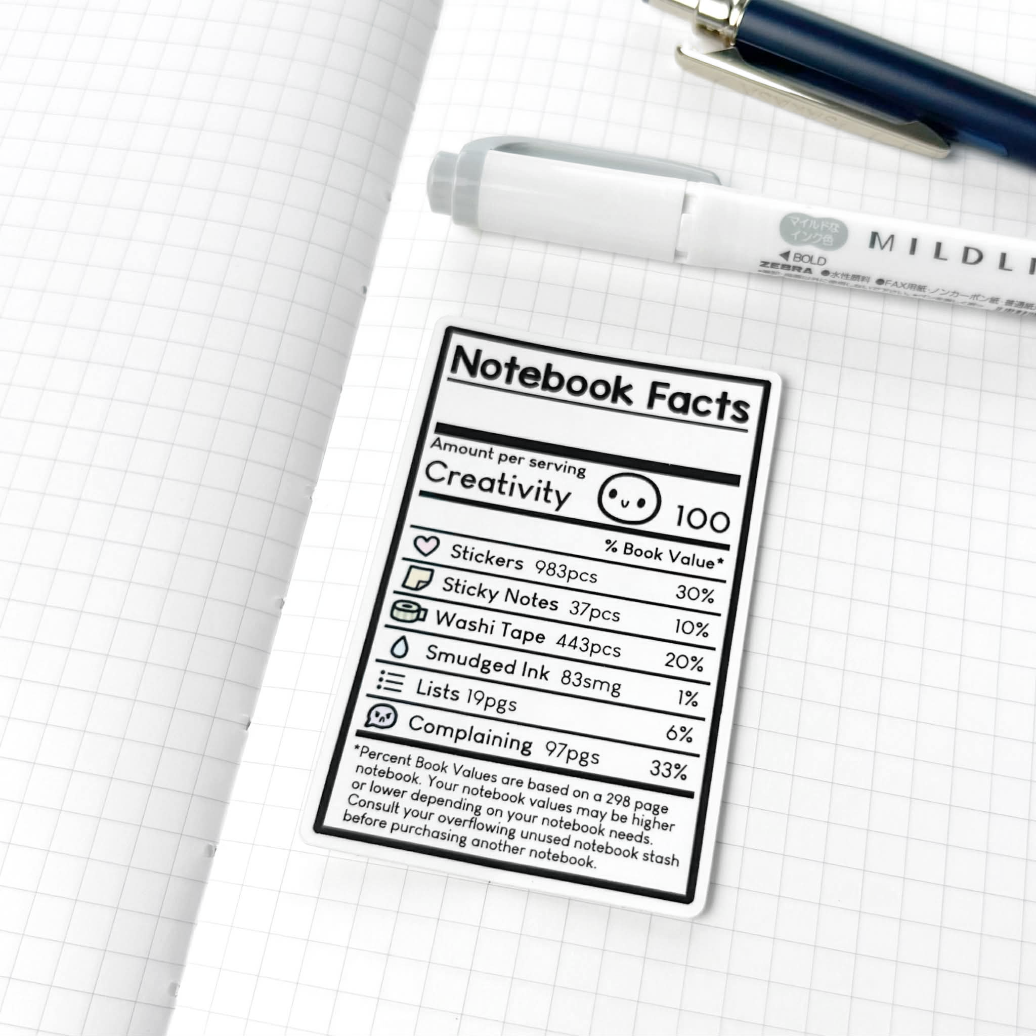 Notebook Facts - Vinyl Stickers