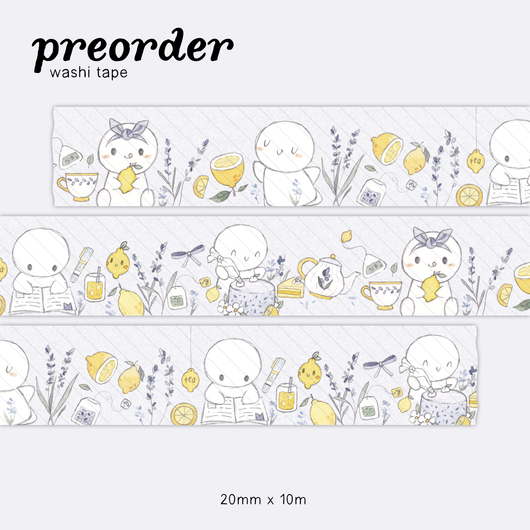 Lavender and Lemons Washi Tape - 20mm