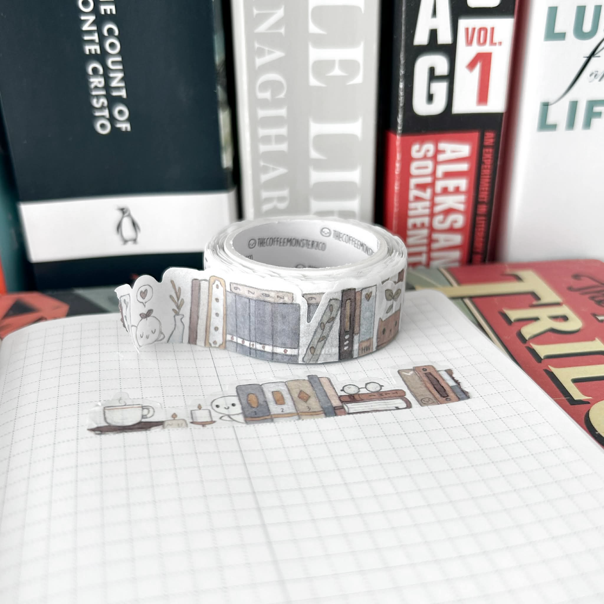 Painted Bookshelf Die-Cut Washi Tape - 18mm
